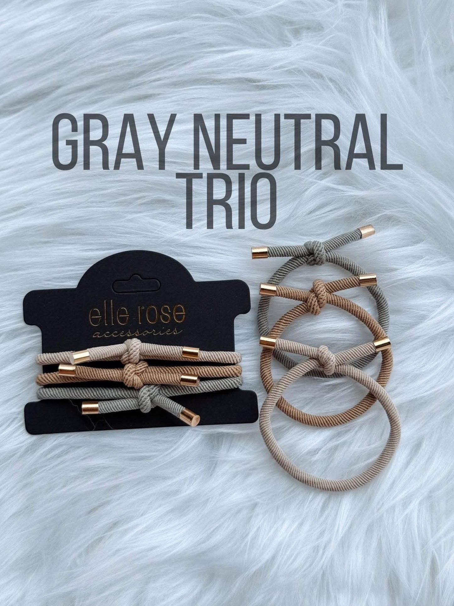 Hair Tie Trio - Grey Neutral