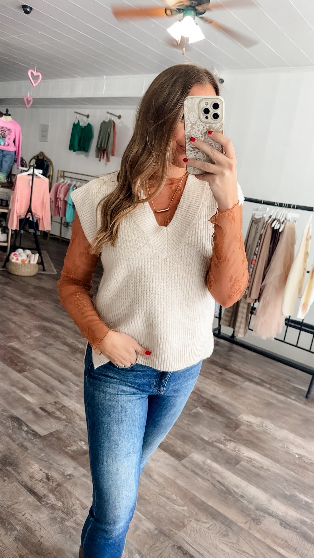 Spice Up Your Look Lace Top - Rust