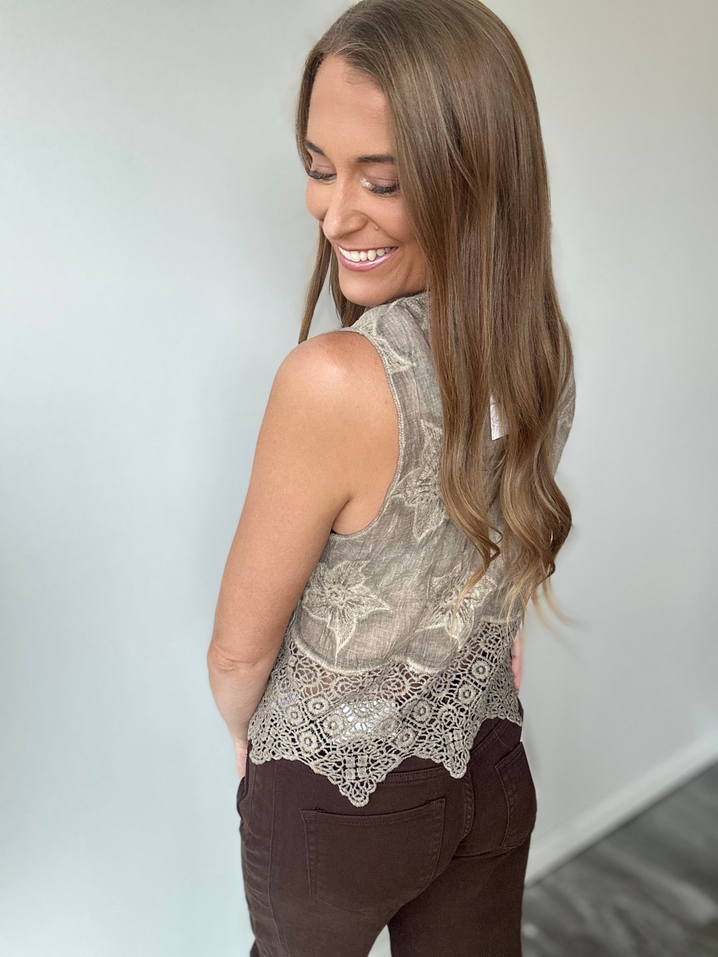 On A Gravel Road Lace Vest