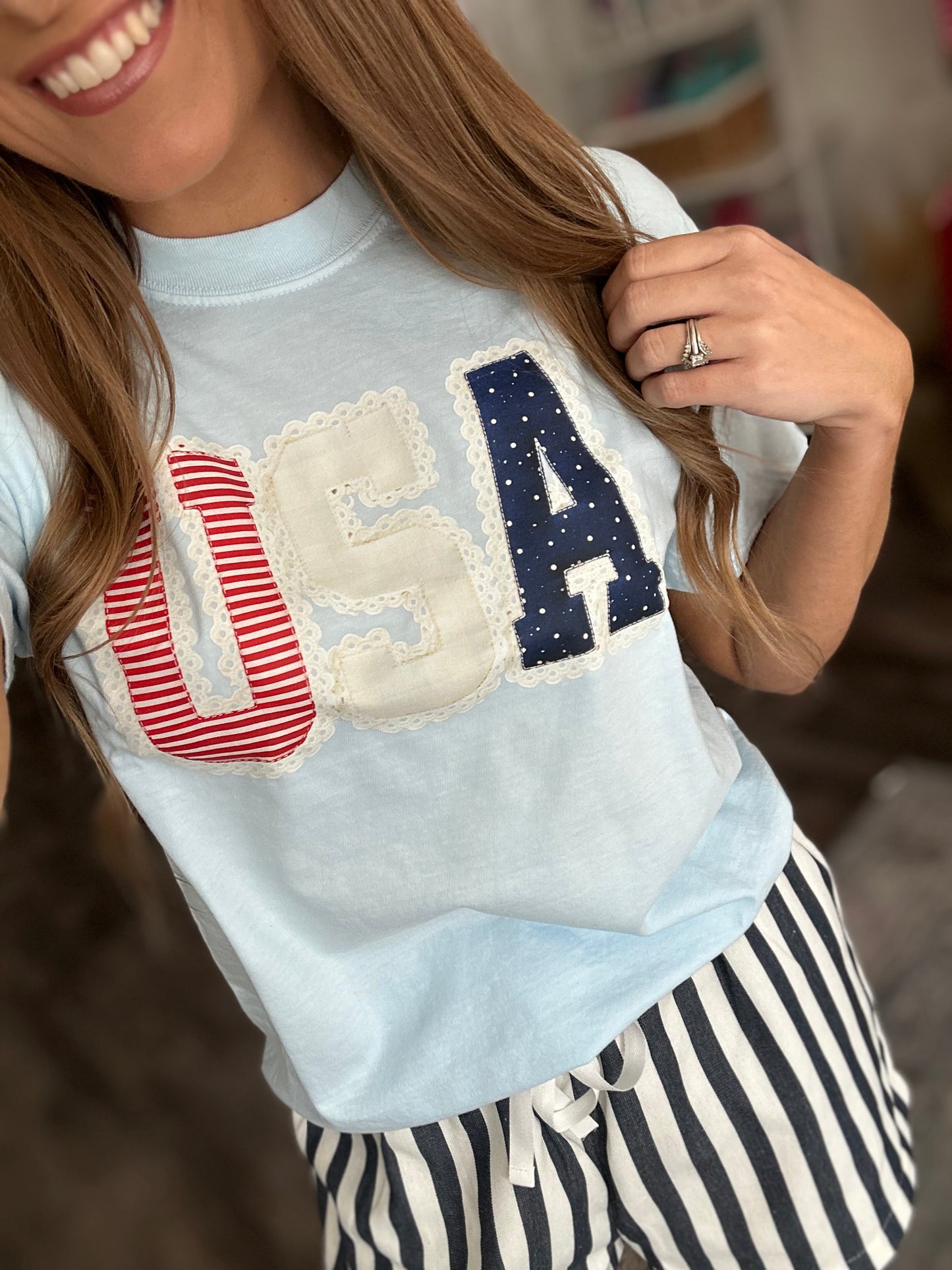 USA Faux Stitched Graphic Tee