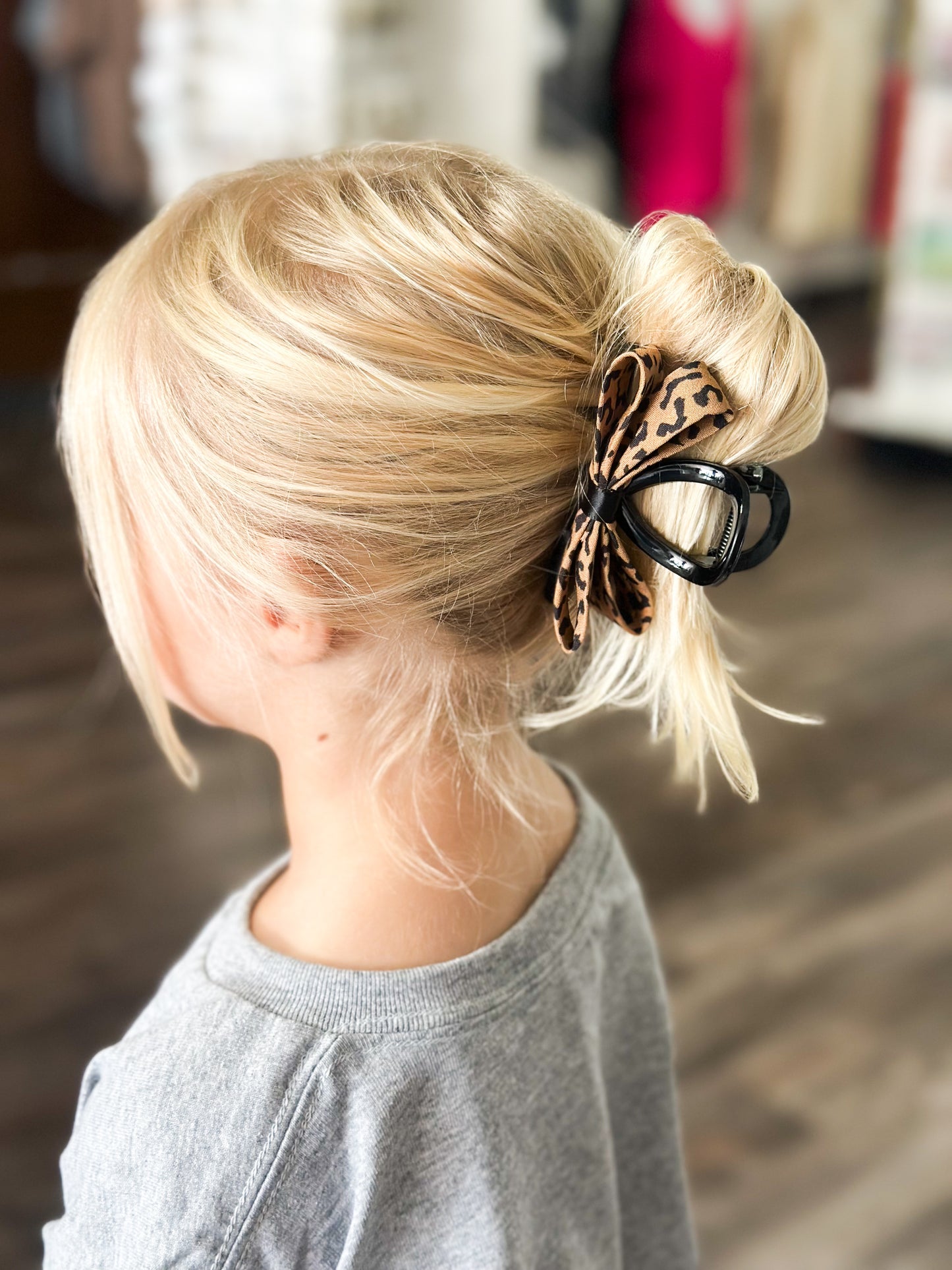 Leopard Bow Claw Clip