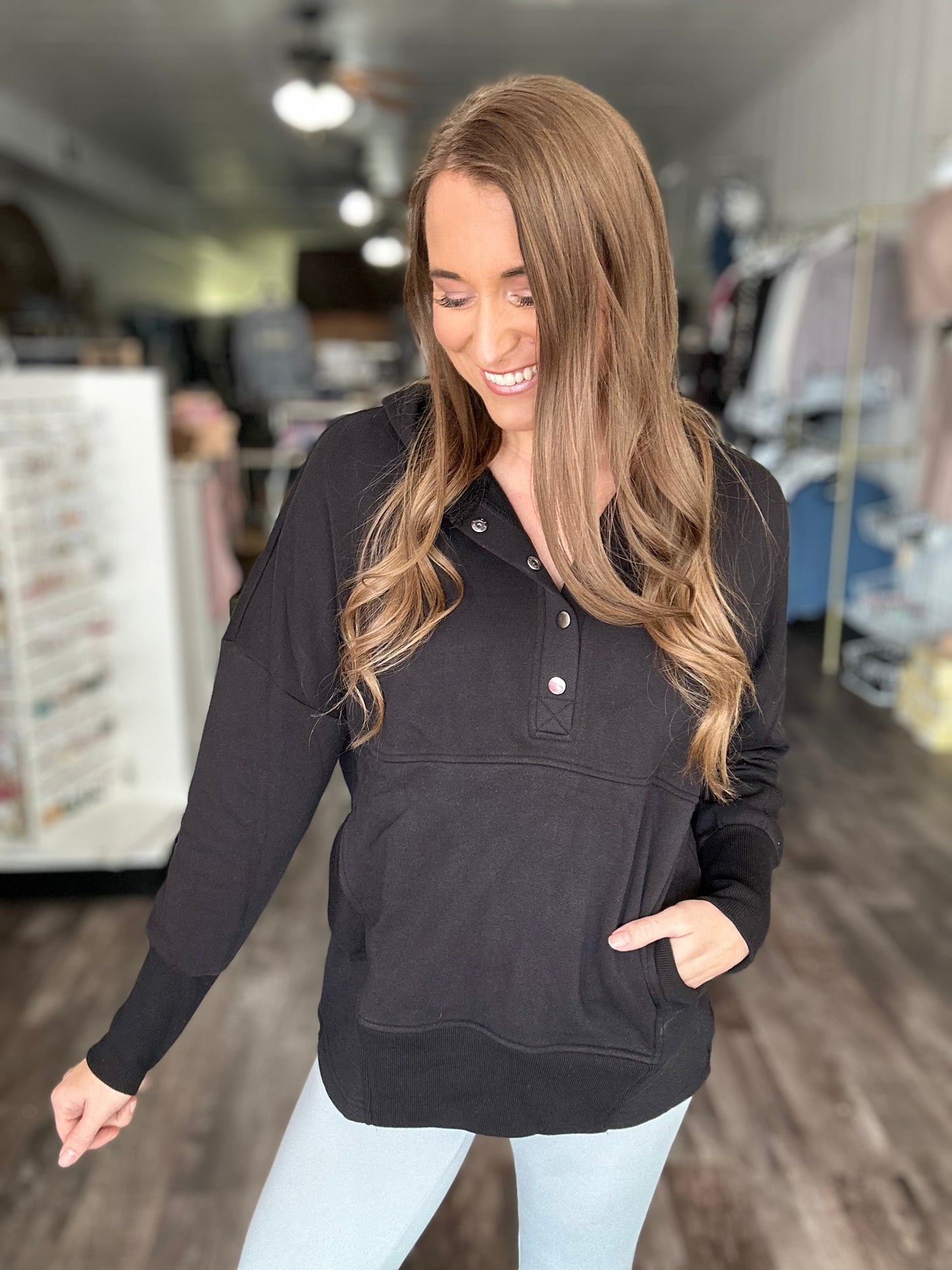 Sweet & Cozy Hooded Pullover (Black)