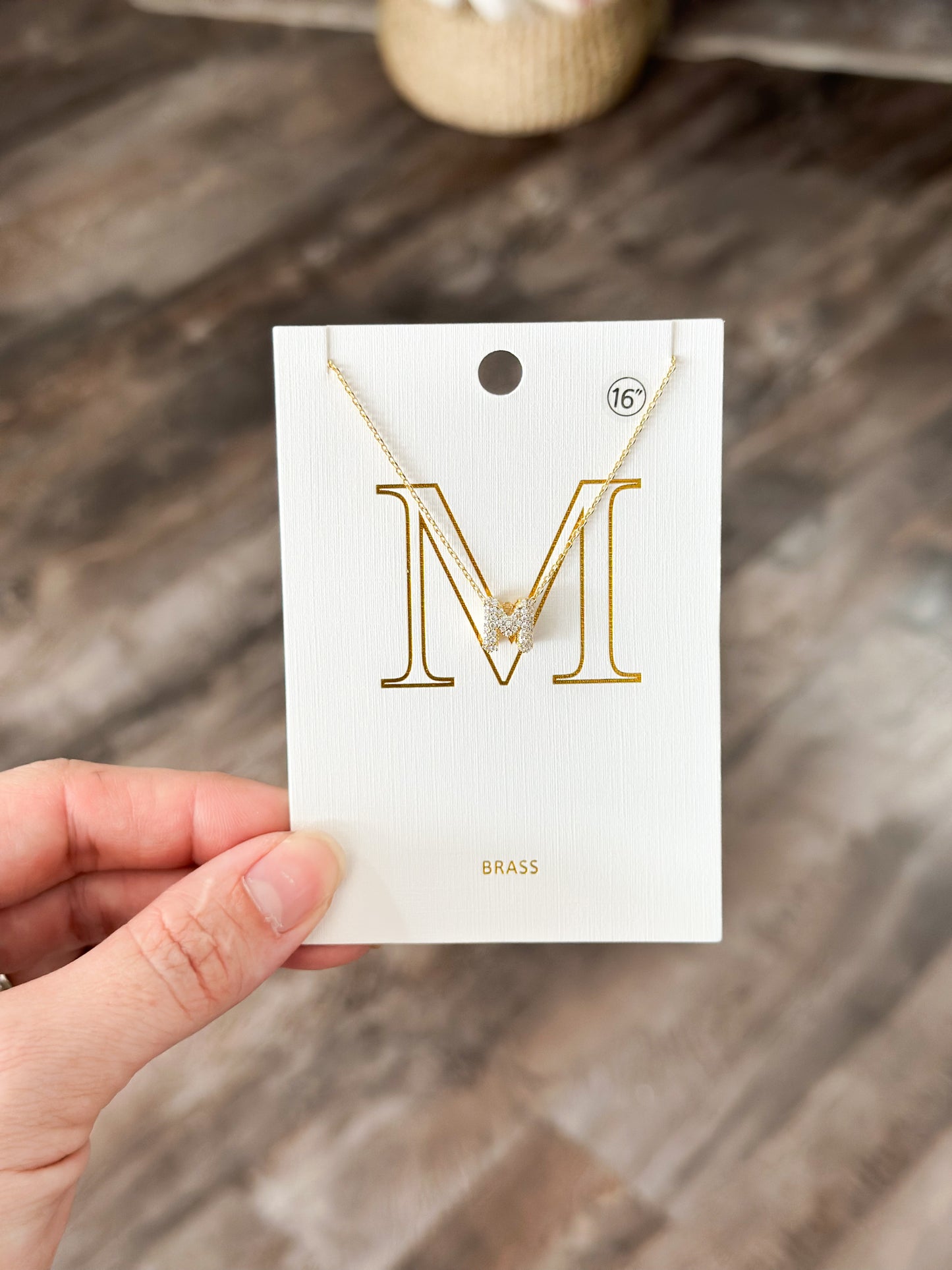 Sparkly Initial Necklace - Gold