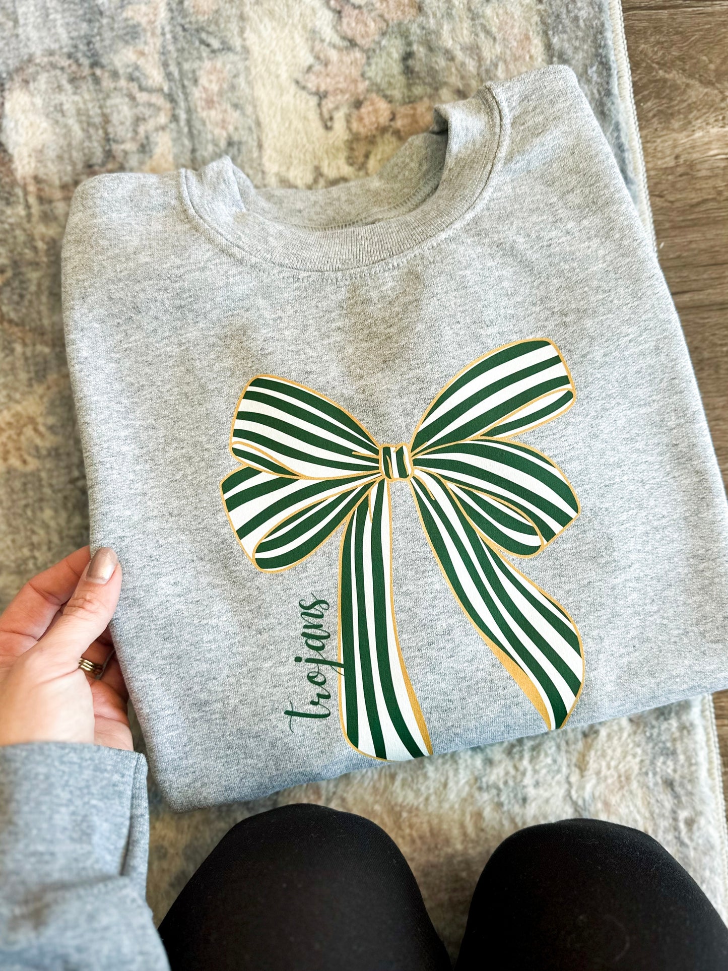 Trojans Striped Bow Crewneck (Youth)