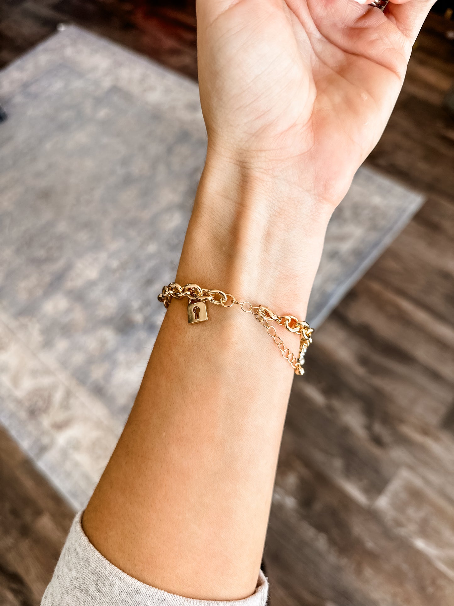 Heart & Key Bracelet (Gold)
