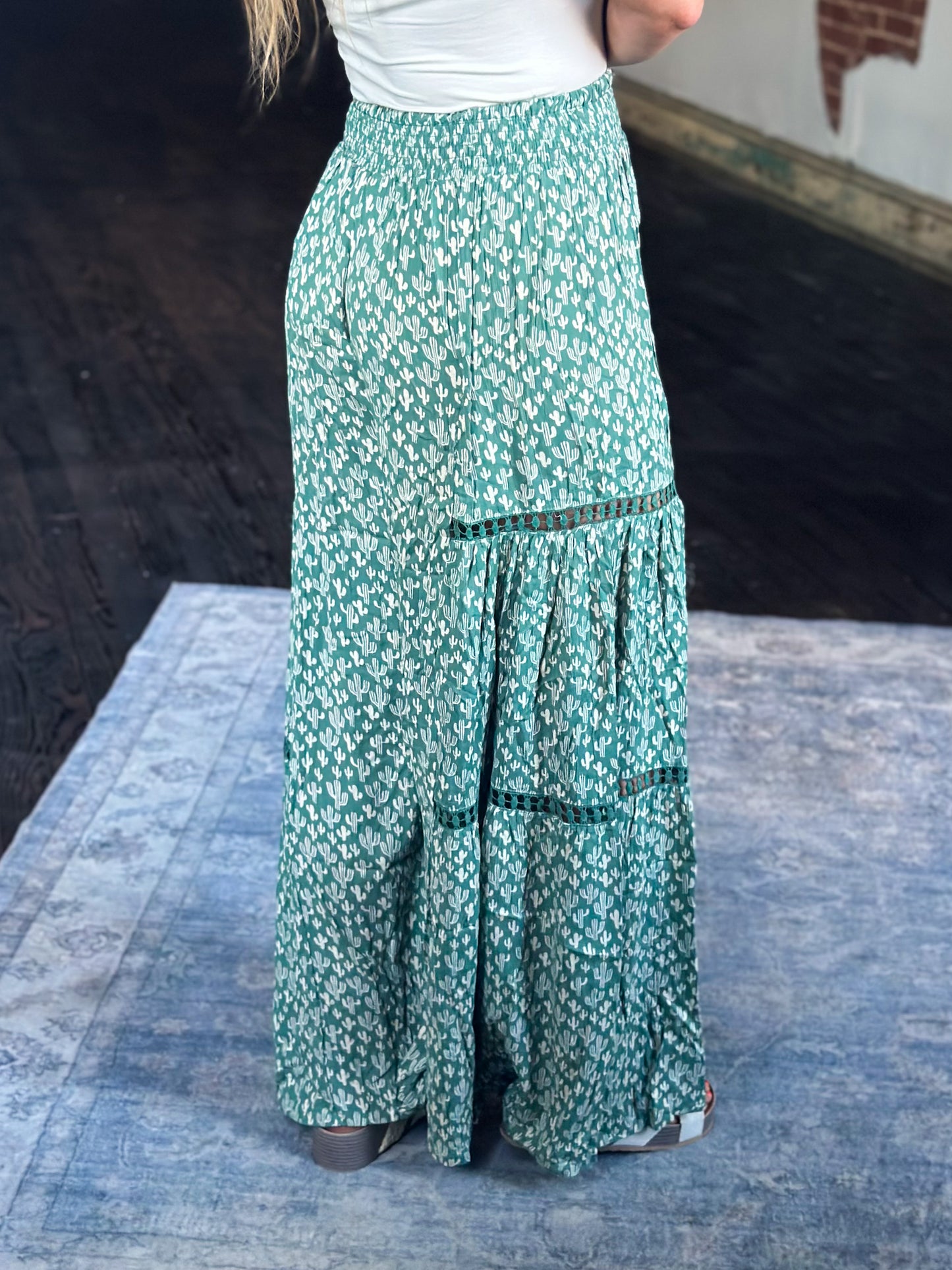 Cactus Bloom Wide Leg Pants