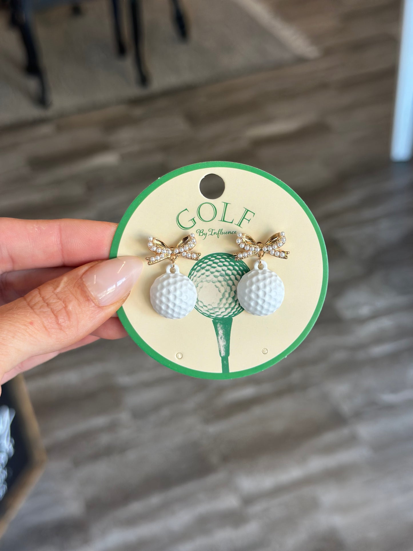 Pearl Bow & Golf Earrings