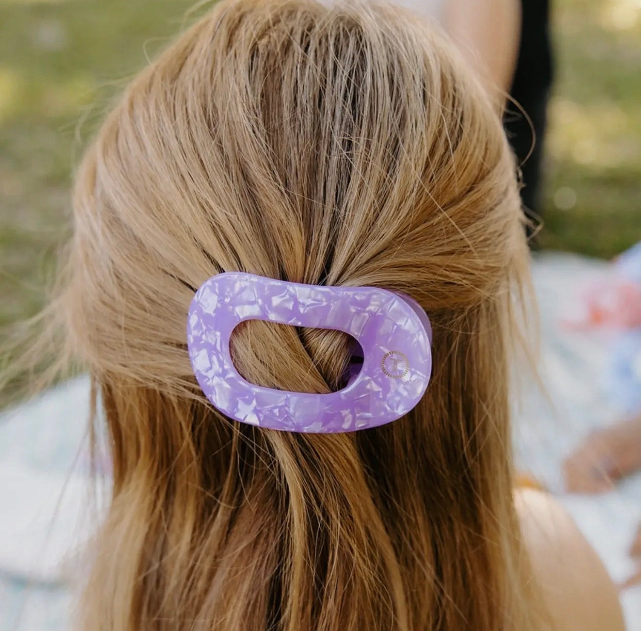 Lavender Mist Round Flat Clip - Small