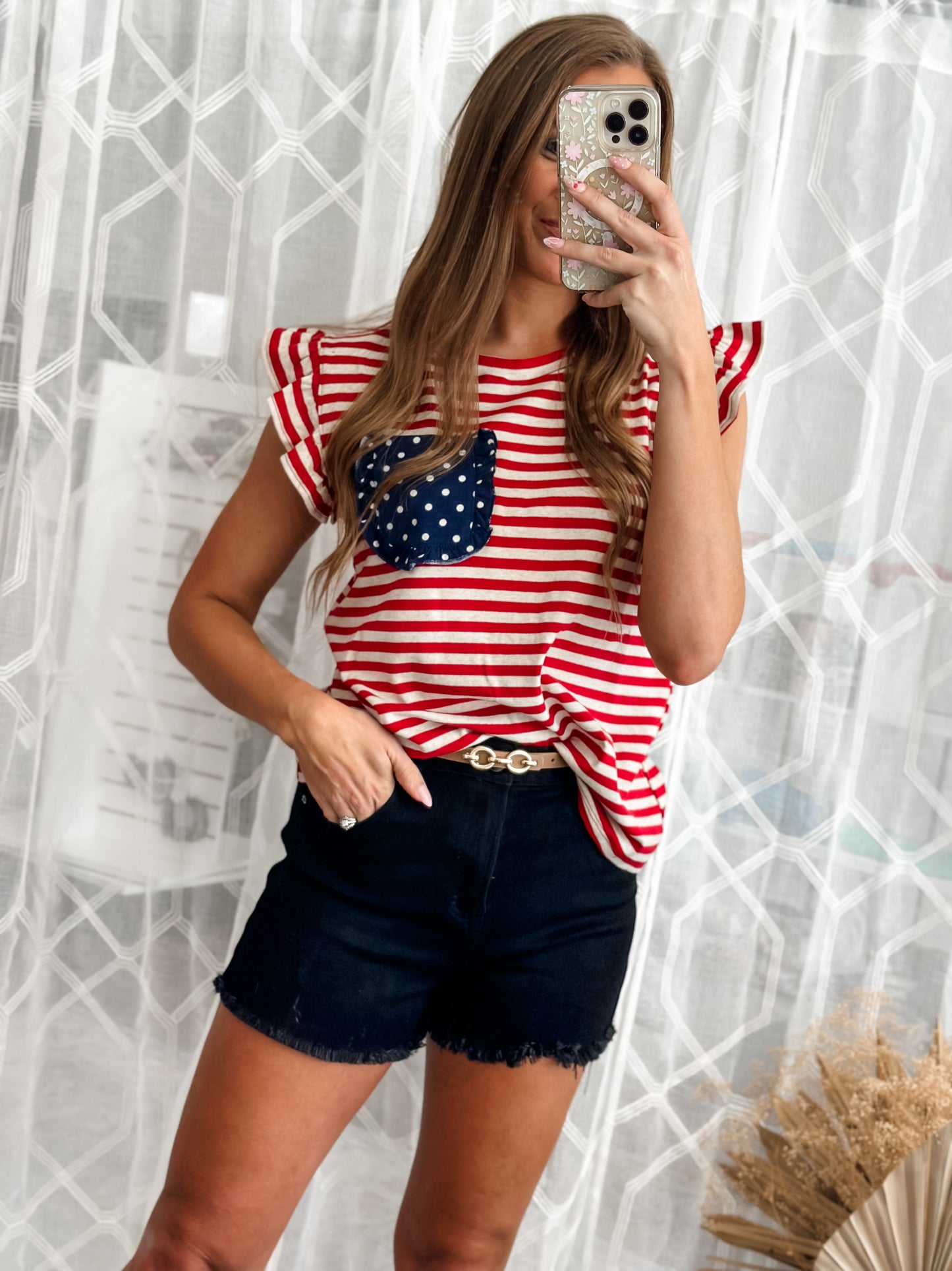 Darla Frayed Hem Black Denim Shorts