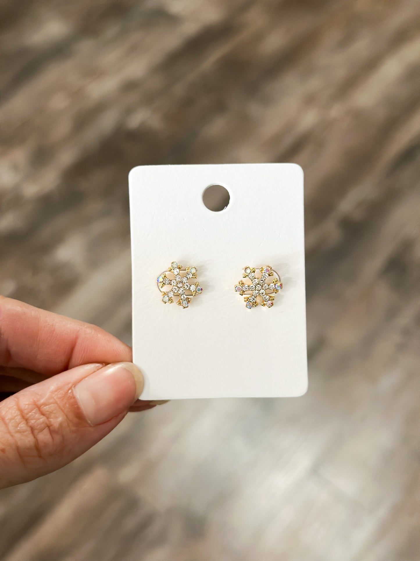 Dazzling Snowflake Earrings (Gold)