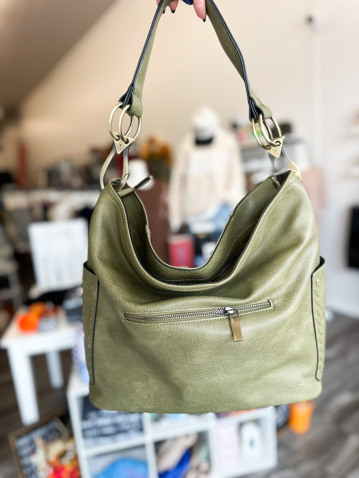 Gracie Whipstitch Hobo Bag