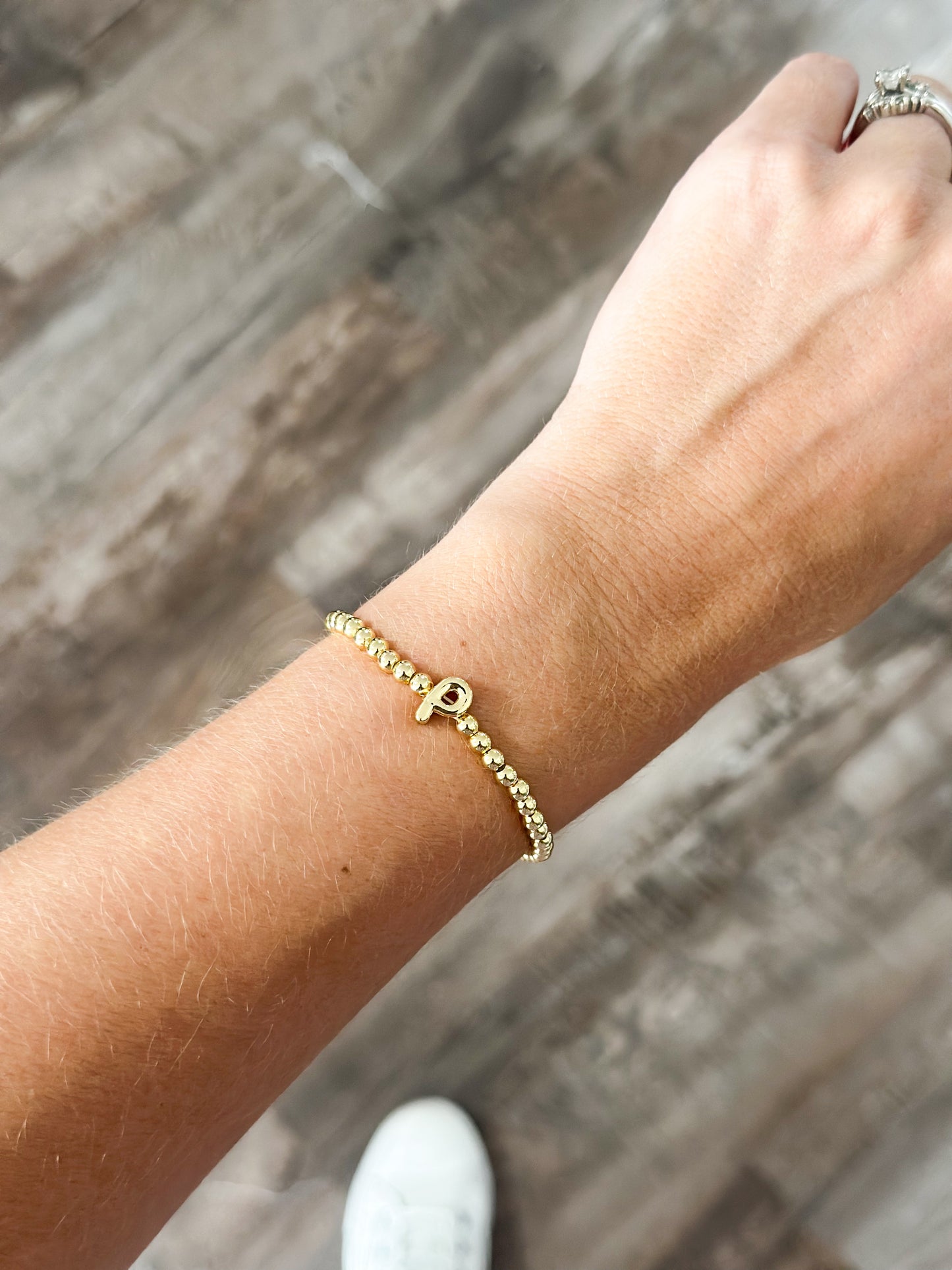 Initial Bubble Stretch Bracelet - P