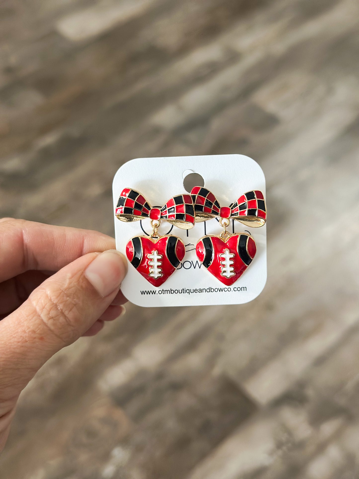 Game Day Football Bow Earrings