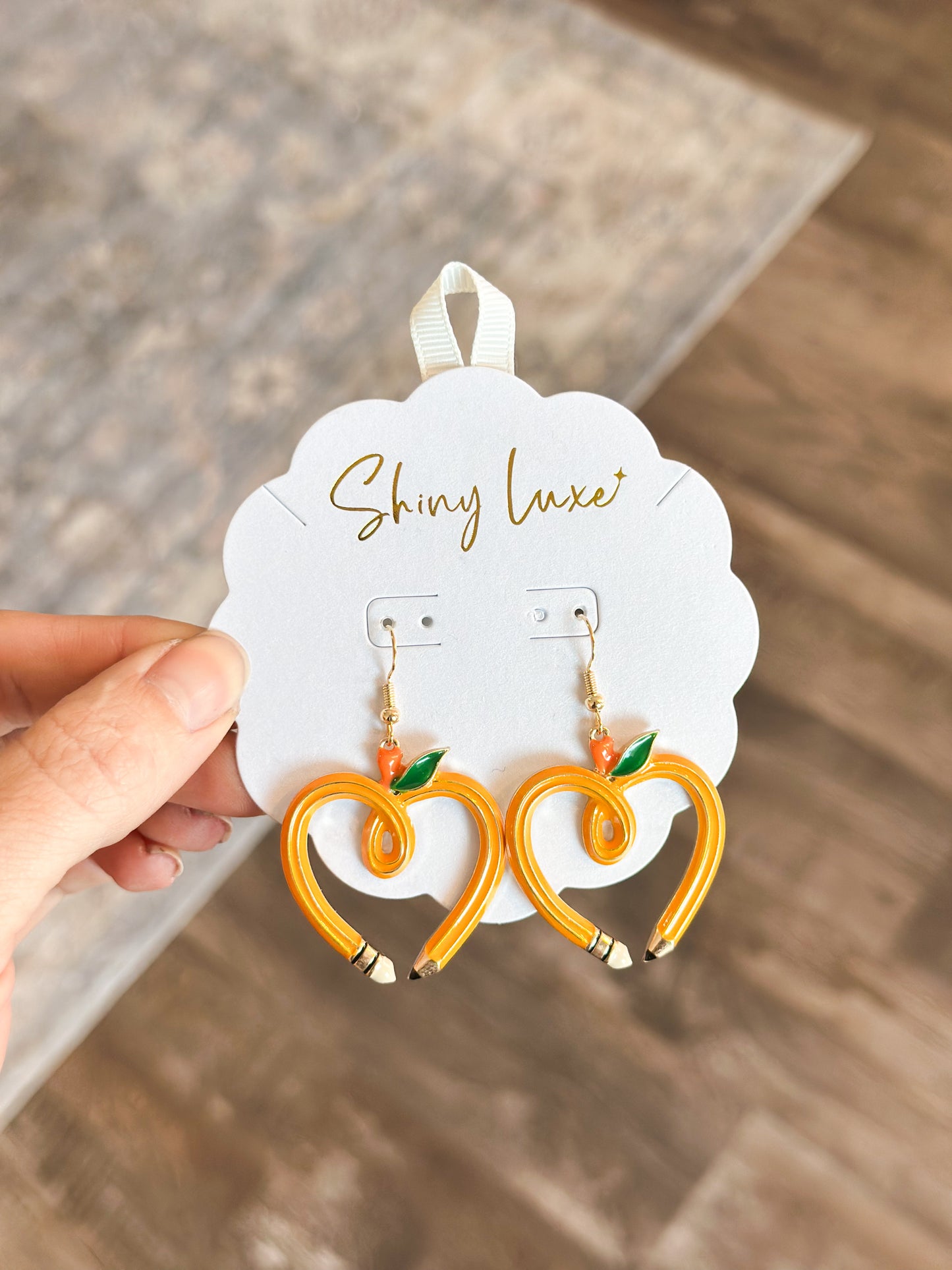 Pencil Heart Dangle Earrings