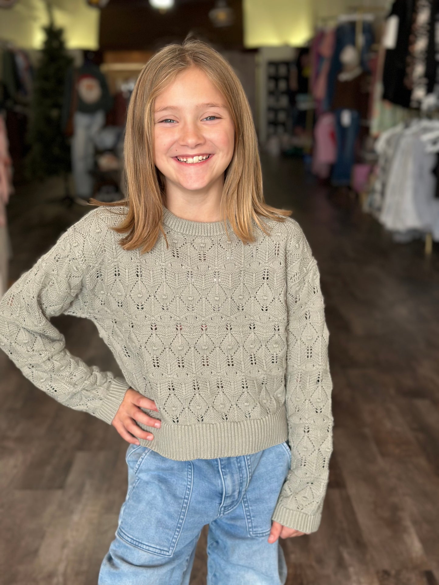 Leila Wavy Knit Sweater (TWEEN)