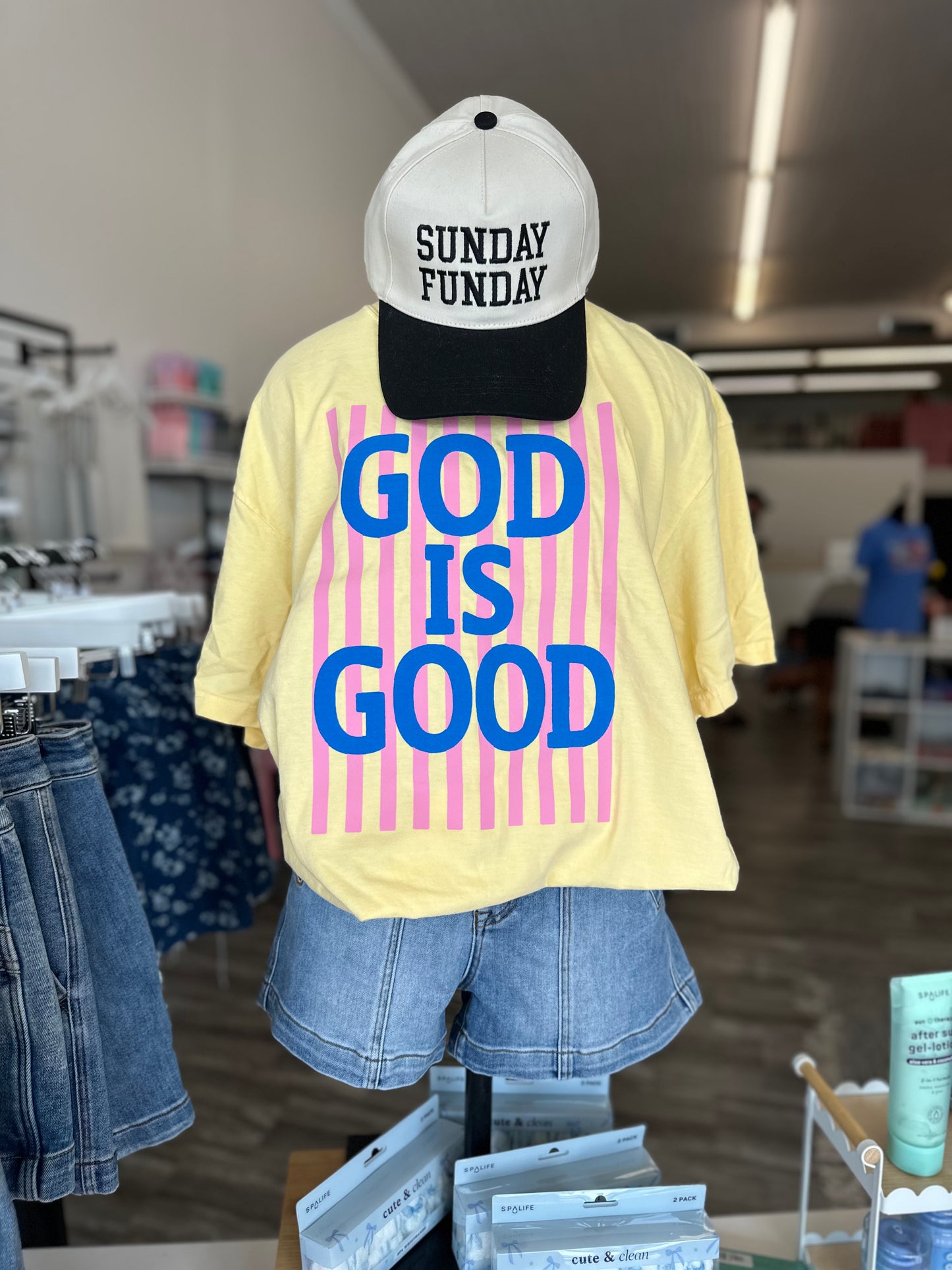 God Is Good Puff Print Graphic Tee