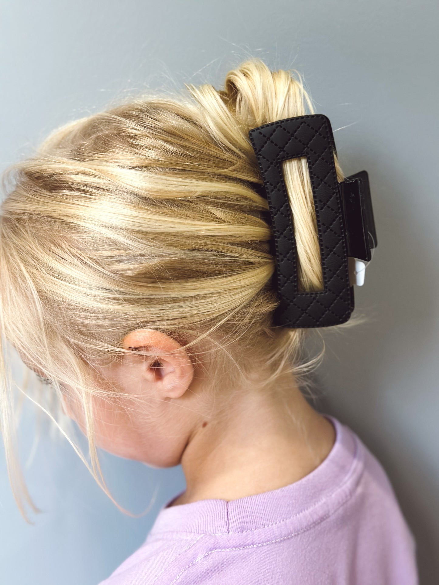 Cross Stitch Jumbo Hair Clip - Black