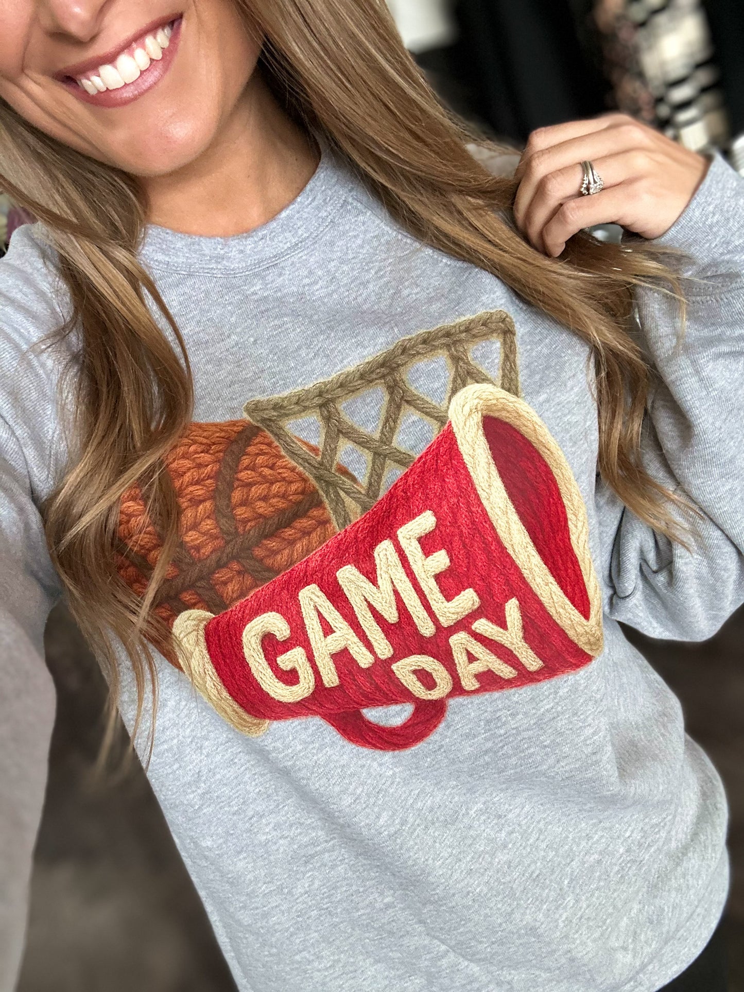 Game Day Crewneck - Grey/Red