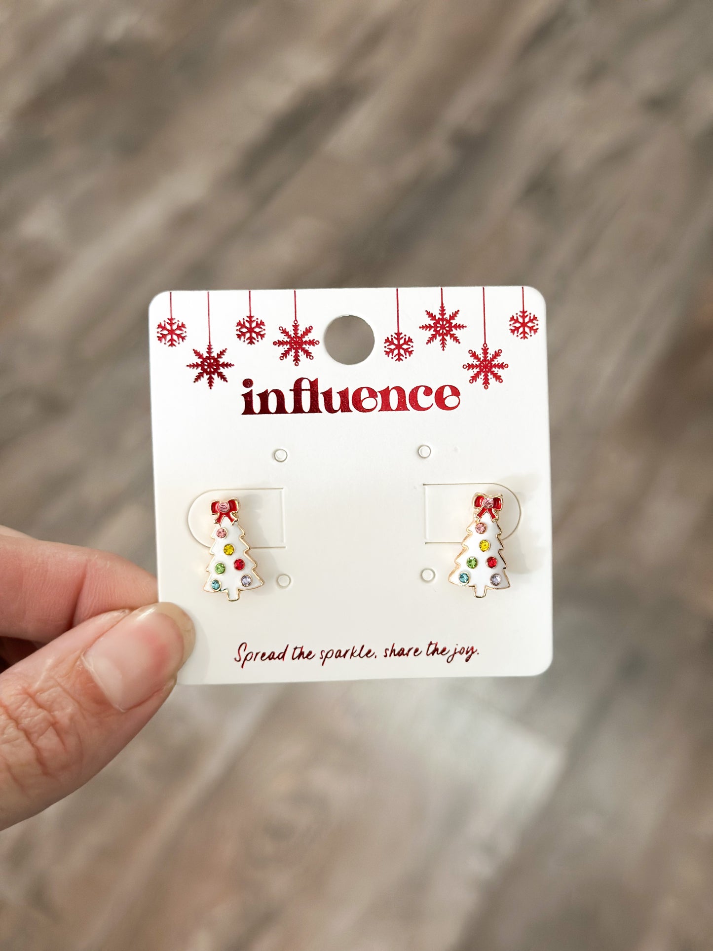 White Tree Stud Earrings (Gold)