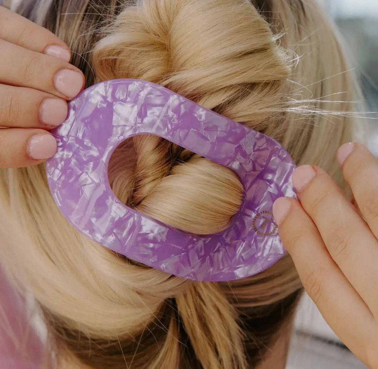 Lavender Mist Round Flat Clip - Large