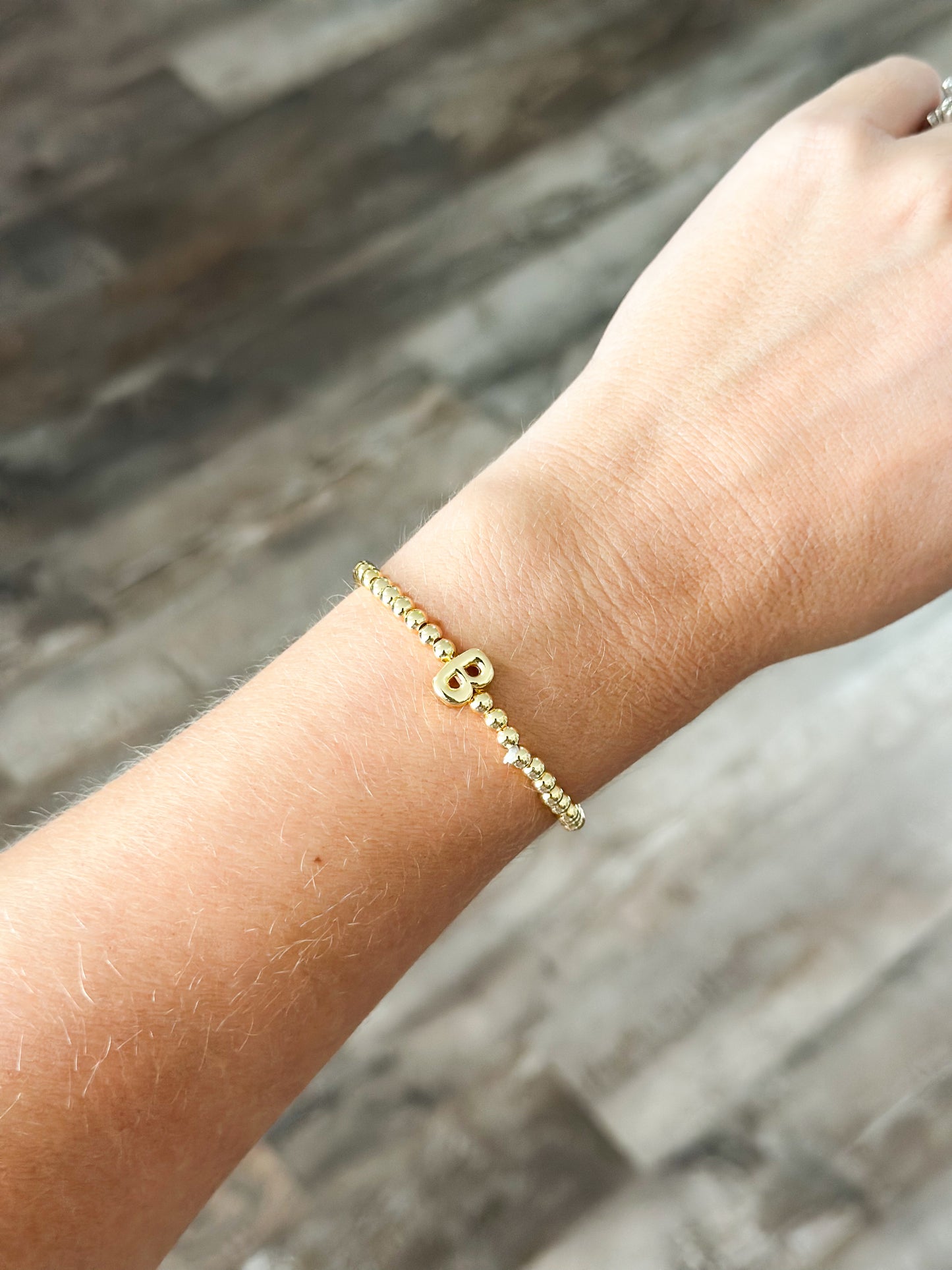 Initial Bubble Stretch Bracelet - B