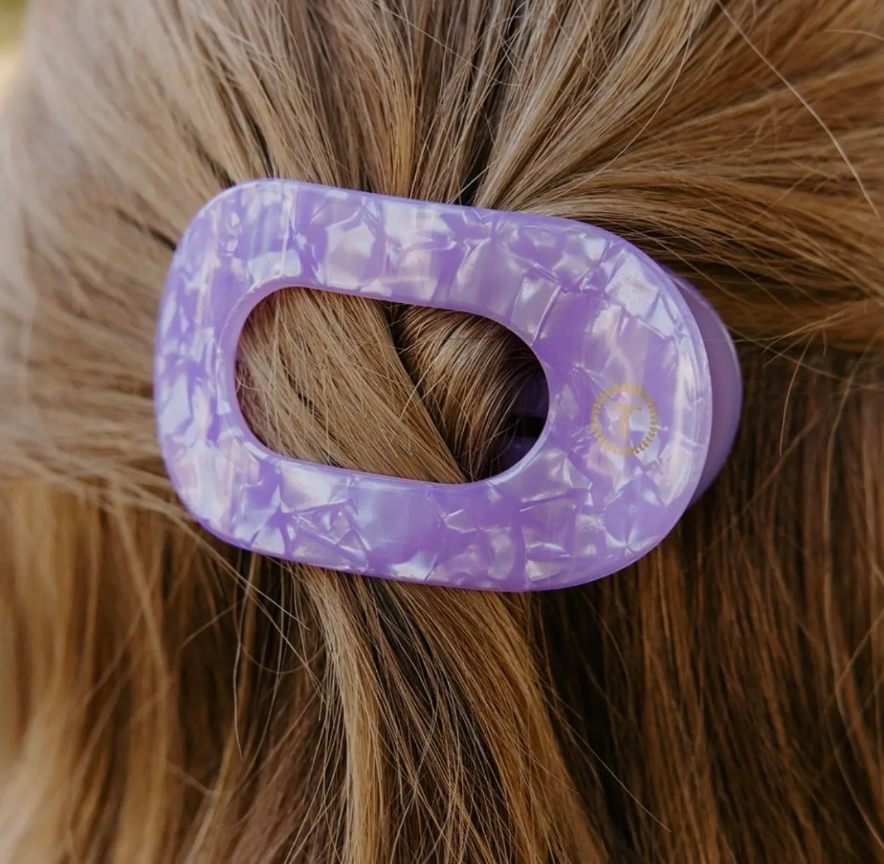 Lavender Mist Round Flat Clip - Medium