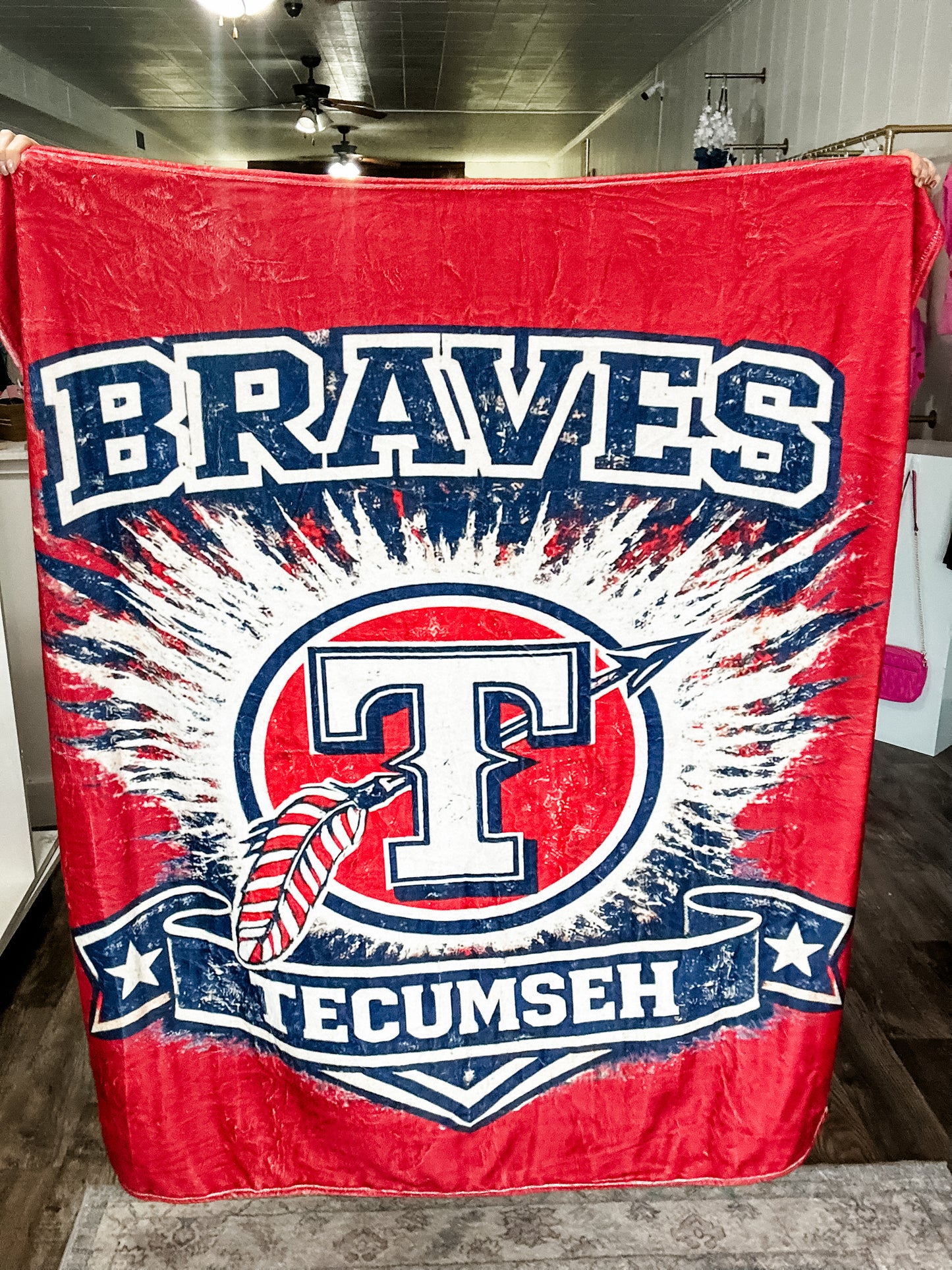 Vintage Braves Design 50x60 Fleece Blanket