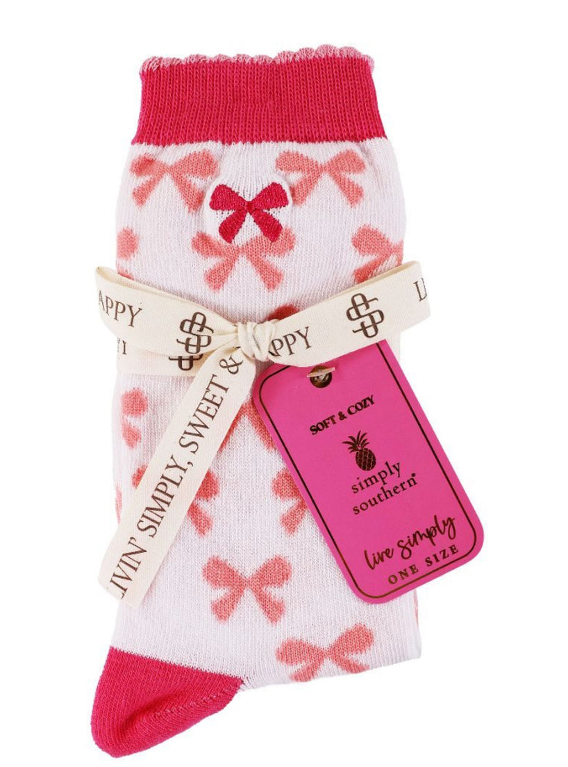 White Bow Socks