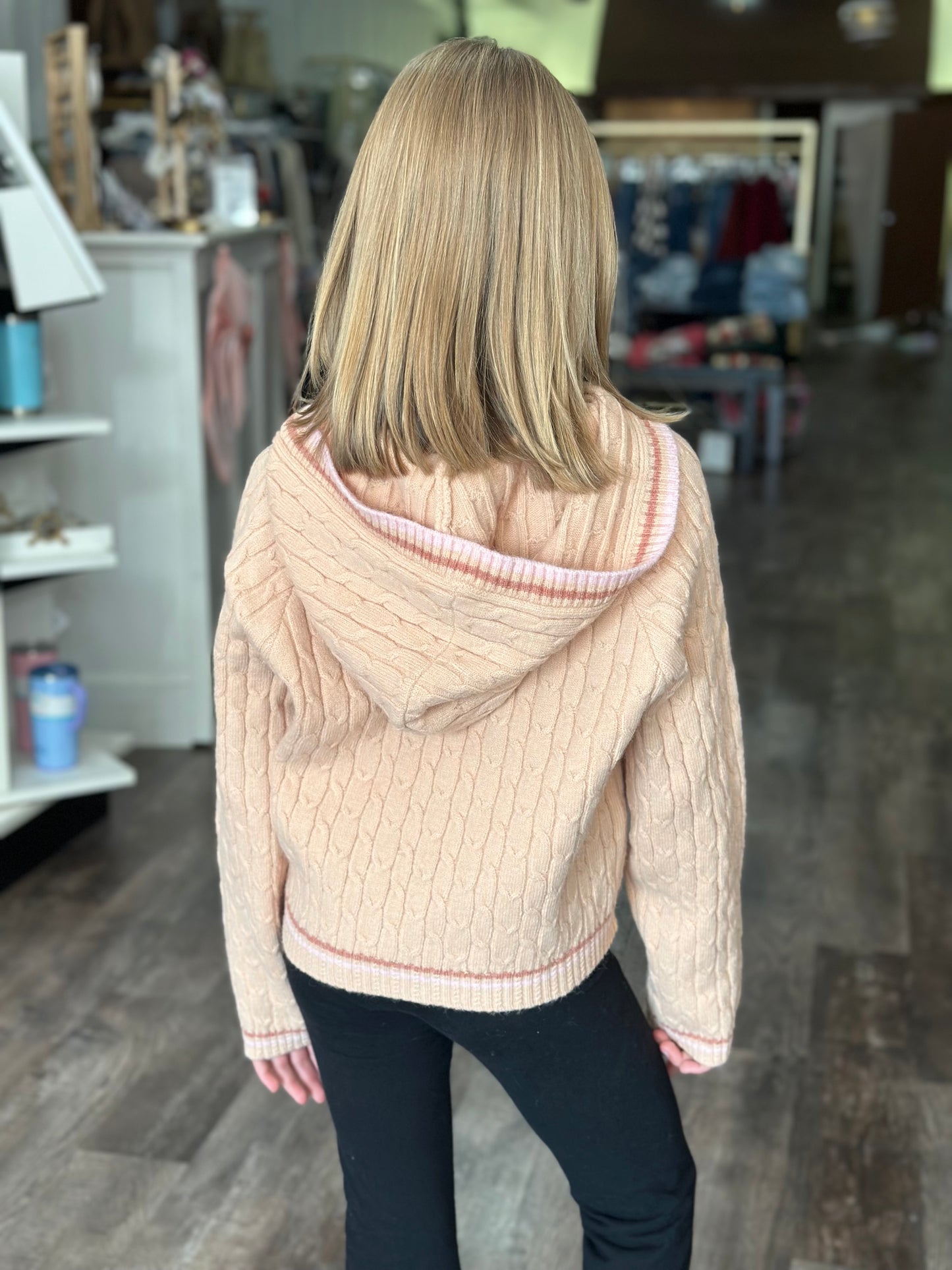 Gracie Cable Knit Hooded Sweater (TWEEN)