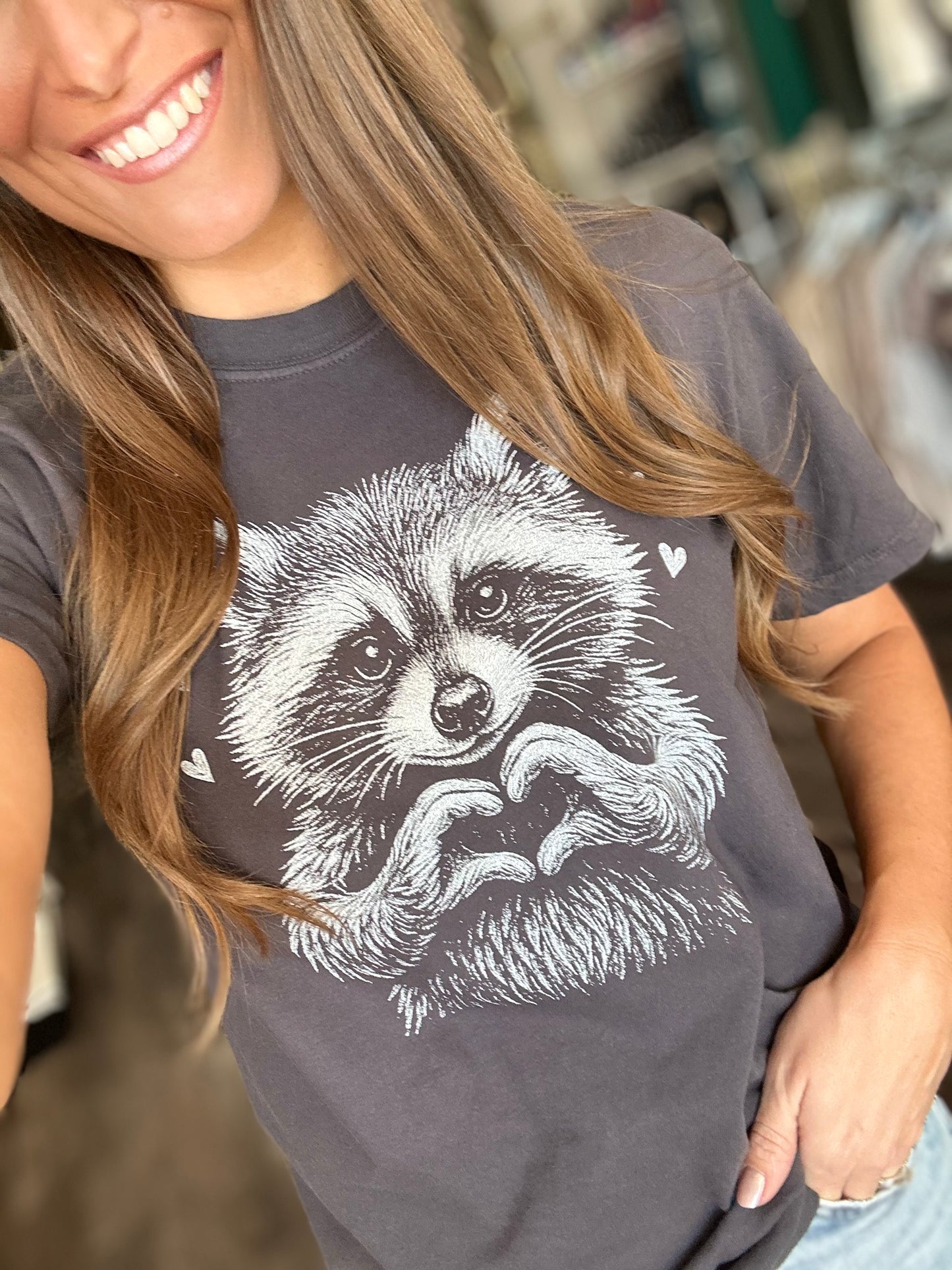 Love Raccoon Graphic Tee