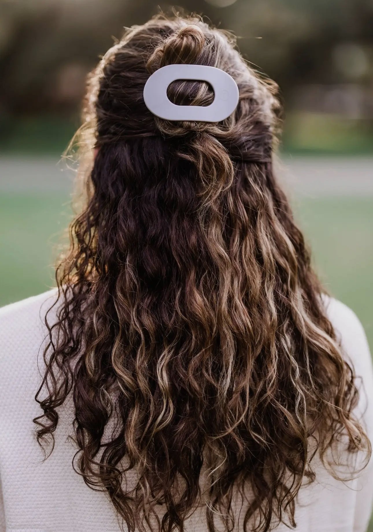 Silver Flames Round Flat Clip - Small