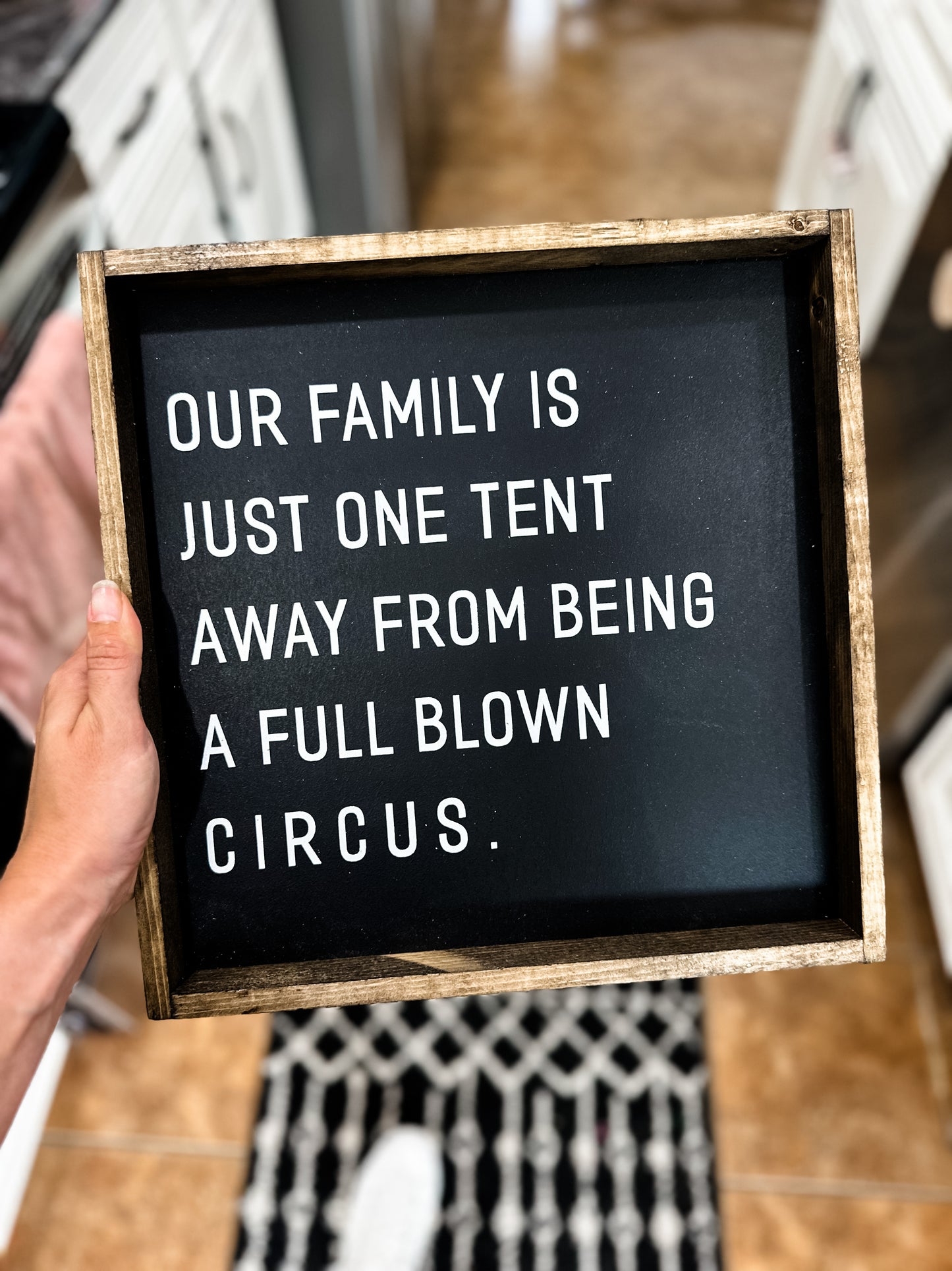 One Tent Away Wood Sign