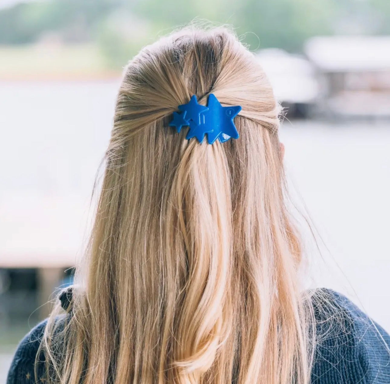Blue Shooting Star Flat Clip - Small
