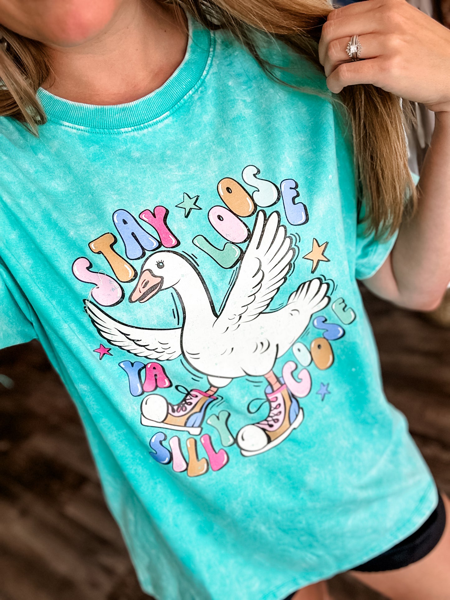 Stay Loose Ya Silly Goose Oversized Graphic Tee