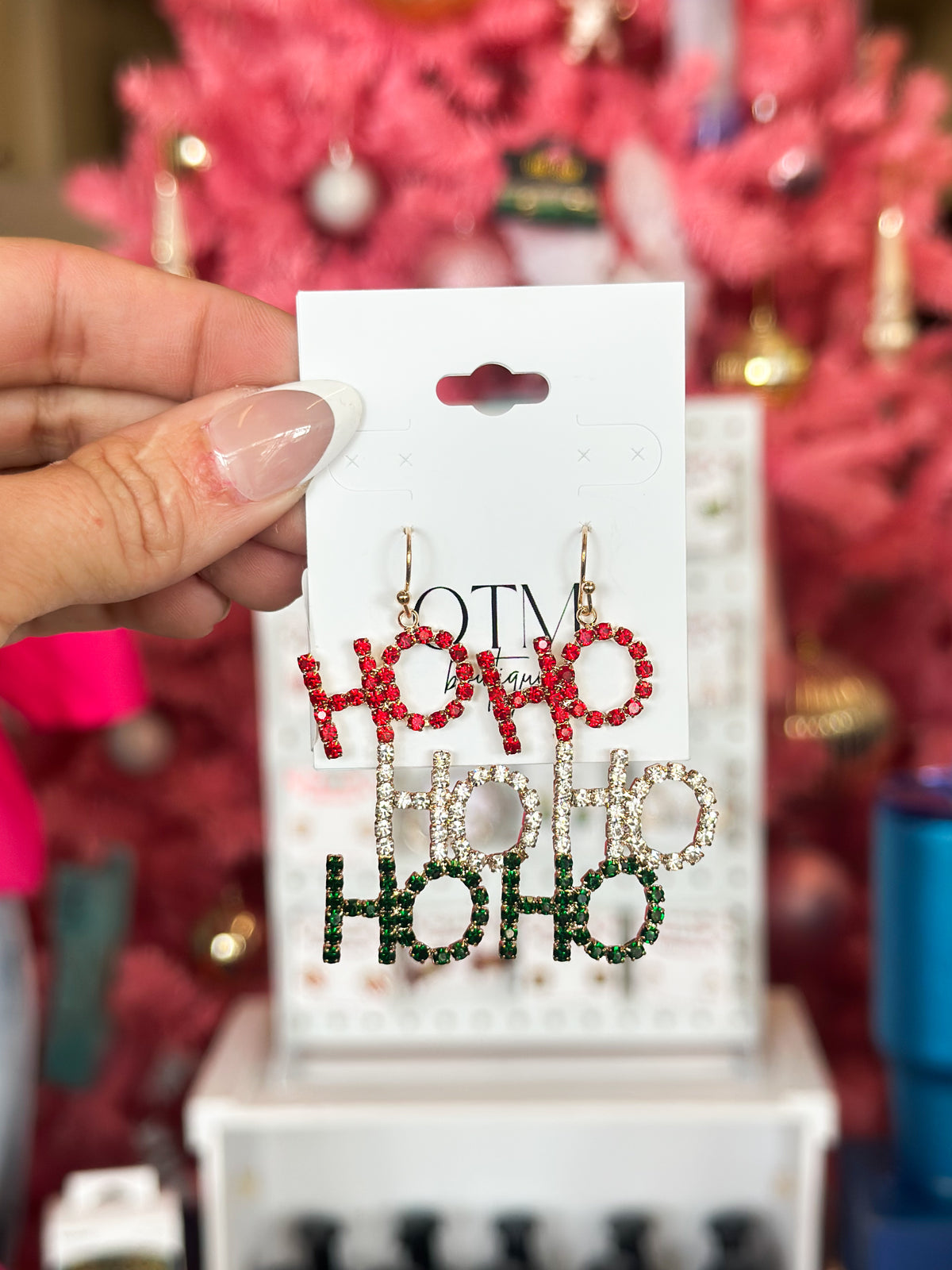 Sparkle Ho Ho Ho Dangle Earrings
