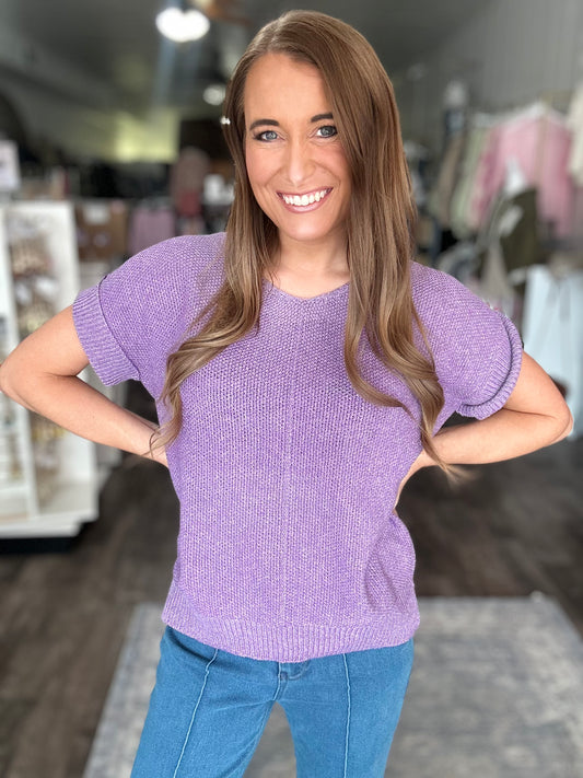 Hidden Gem Sweater Top (Lavender)