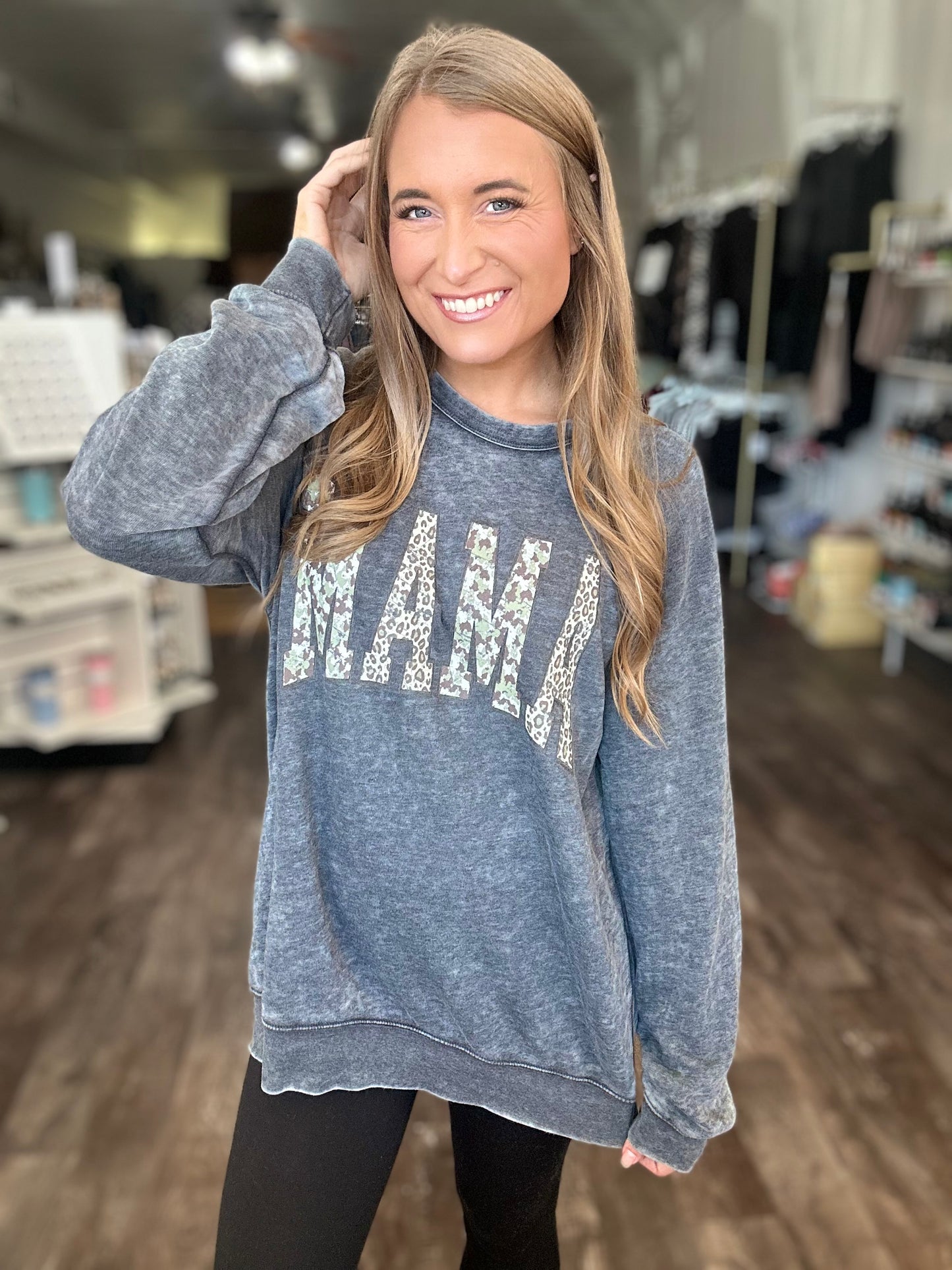 RESTOCK Oversized Mama Acid Wash Crew