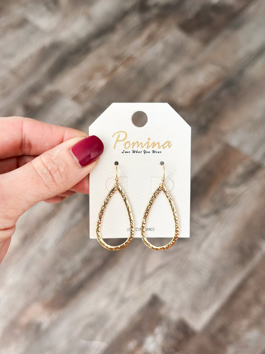 Open Teardrop Earrings (Gold)
