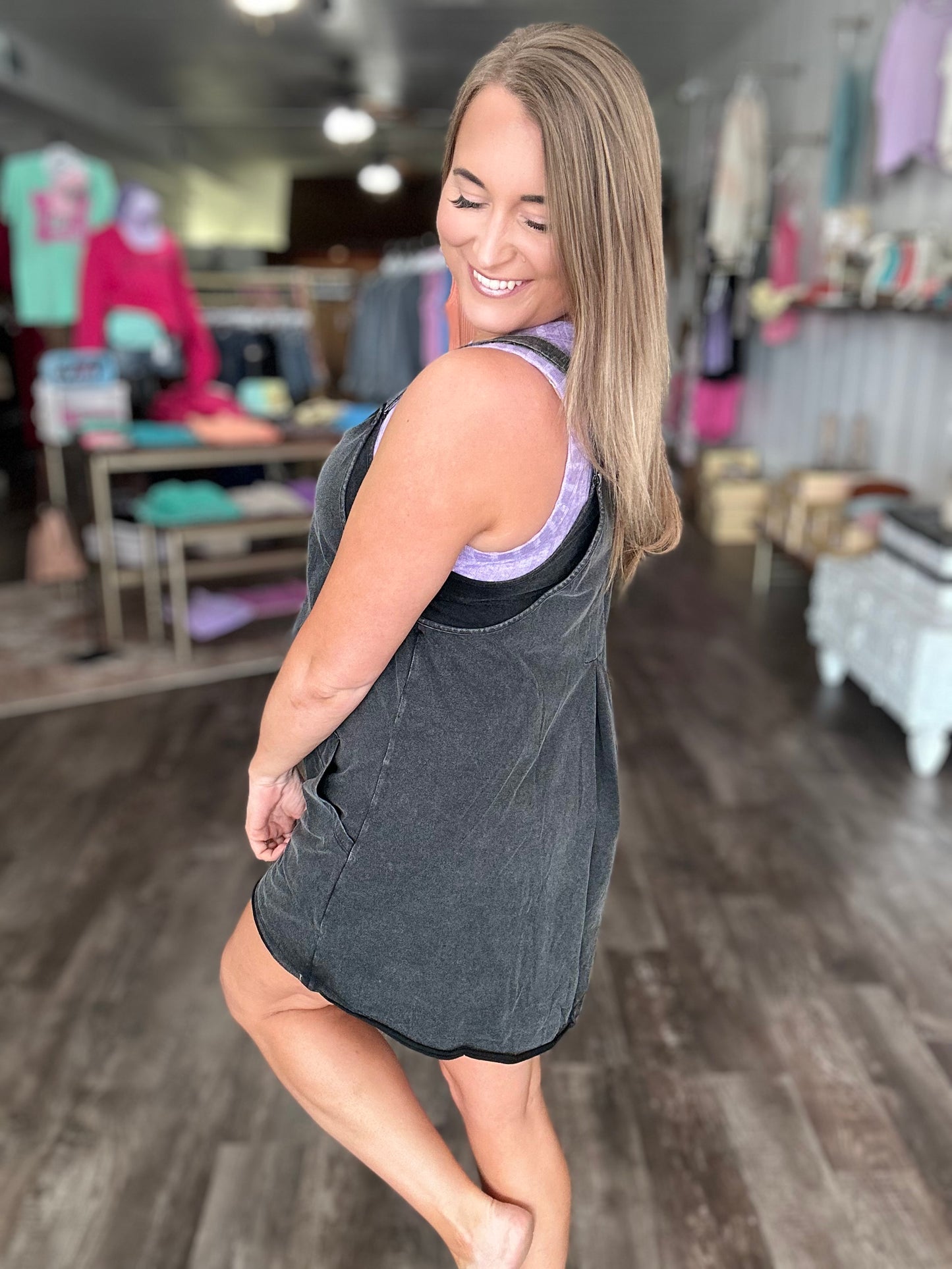 Best I Can Dress/Romper - Washed Black