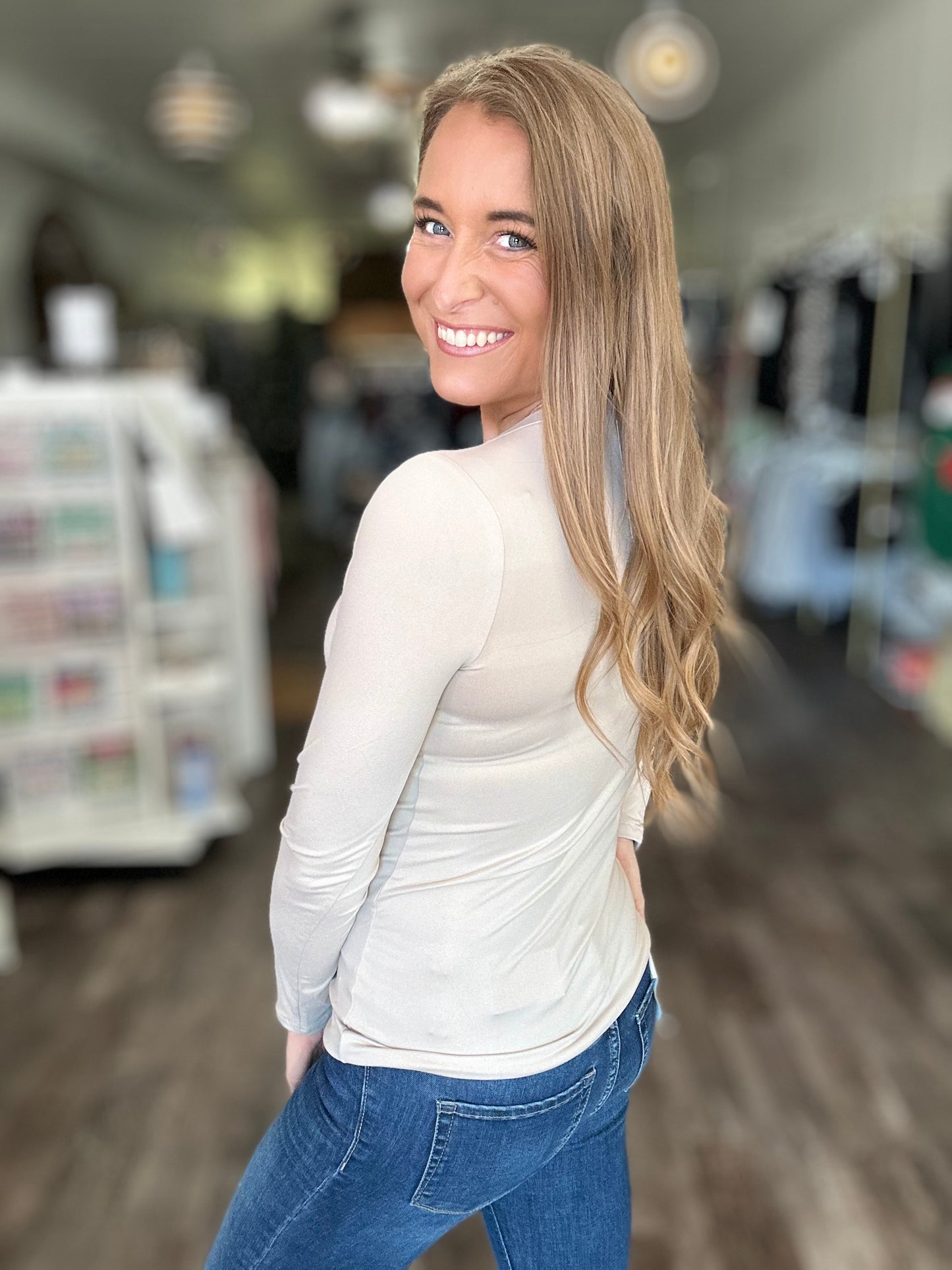 Keep It Chill Long Sleeve V-Neck (Sand)