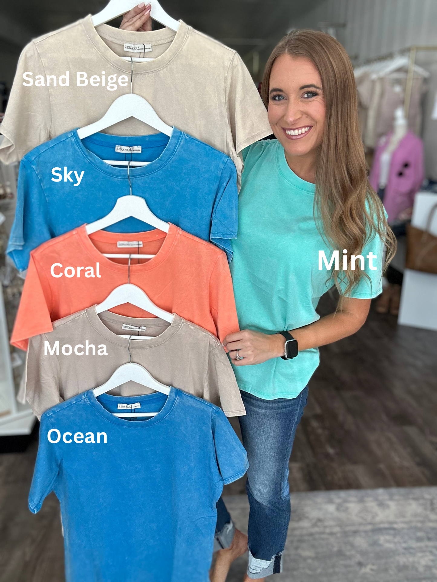 Don’t Stress Oversized Washed Tee (Coral)