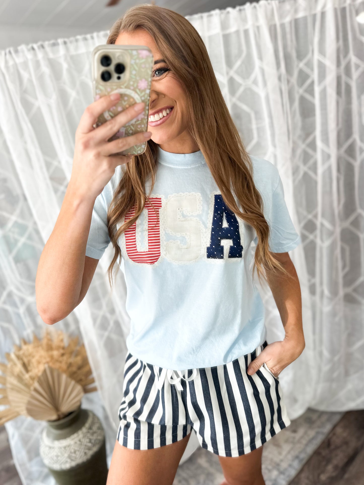 USA Faux Stitched Graphic Tee