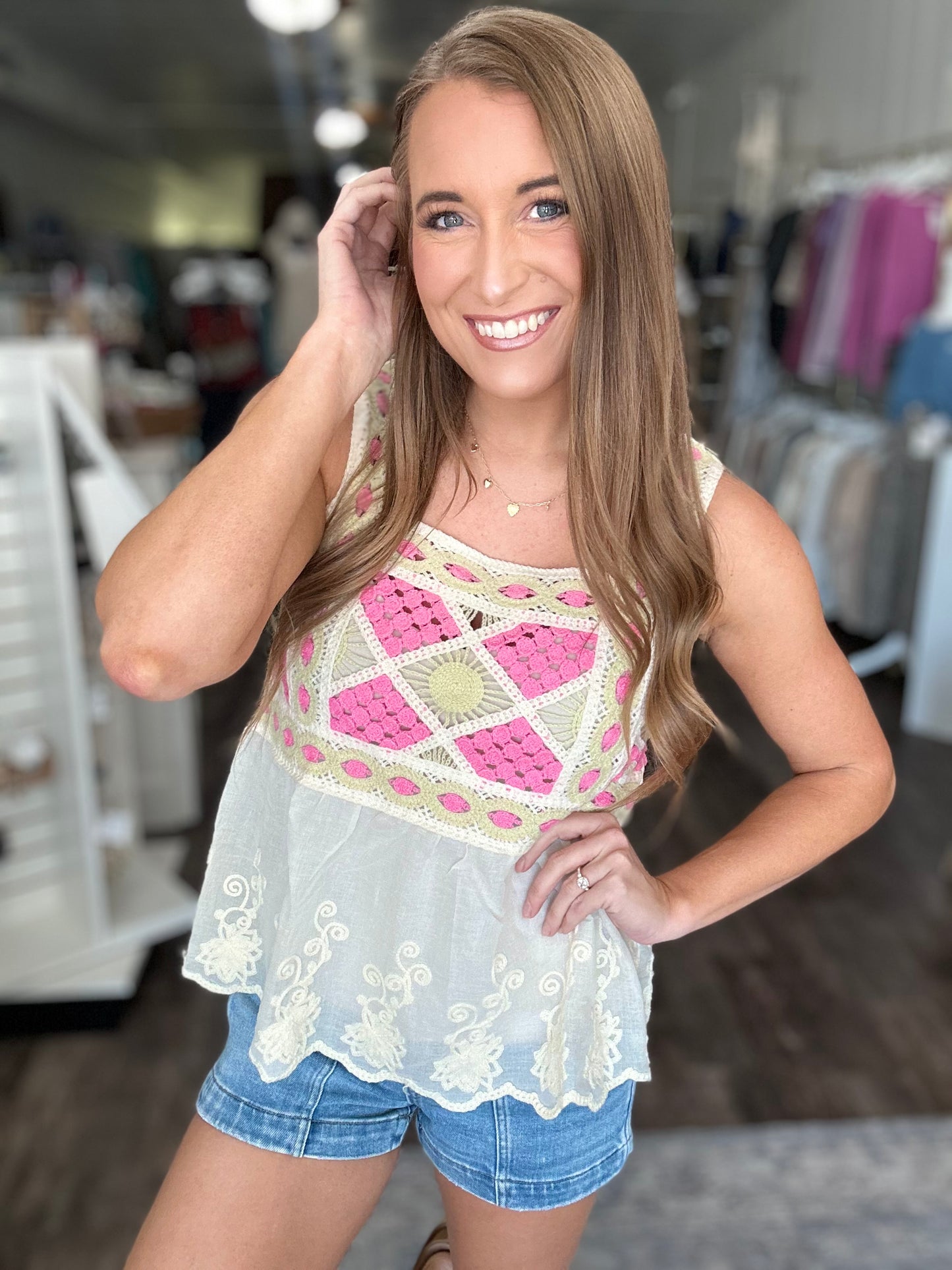 Fool For You Crochet Knit Tank