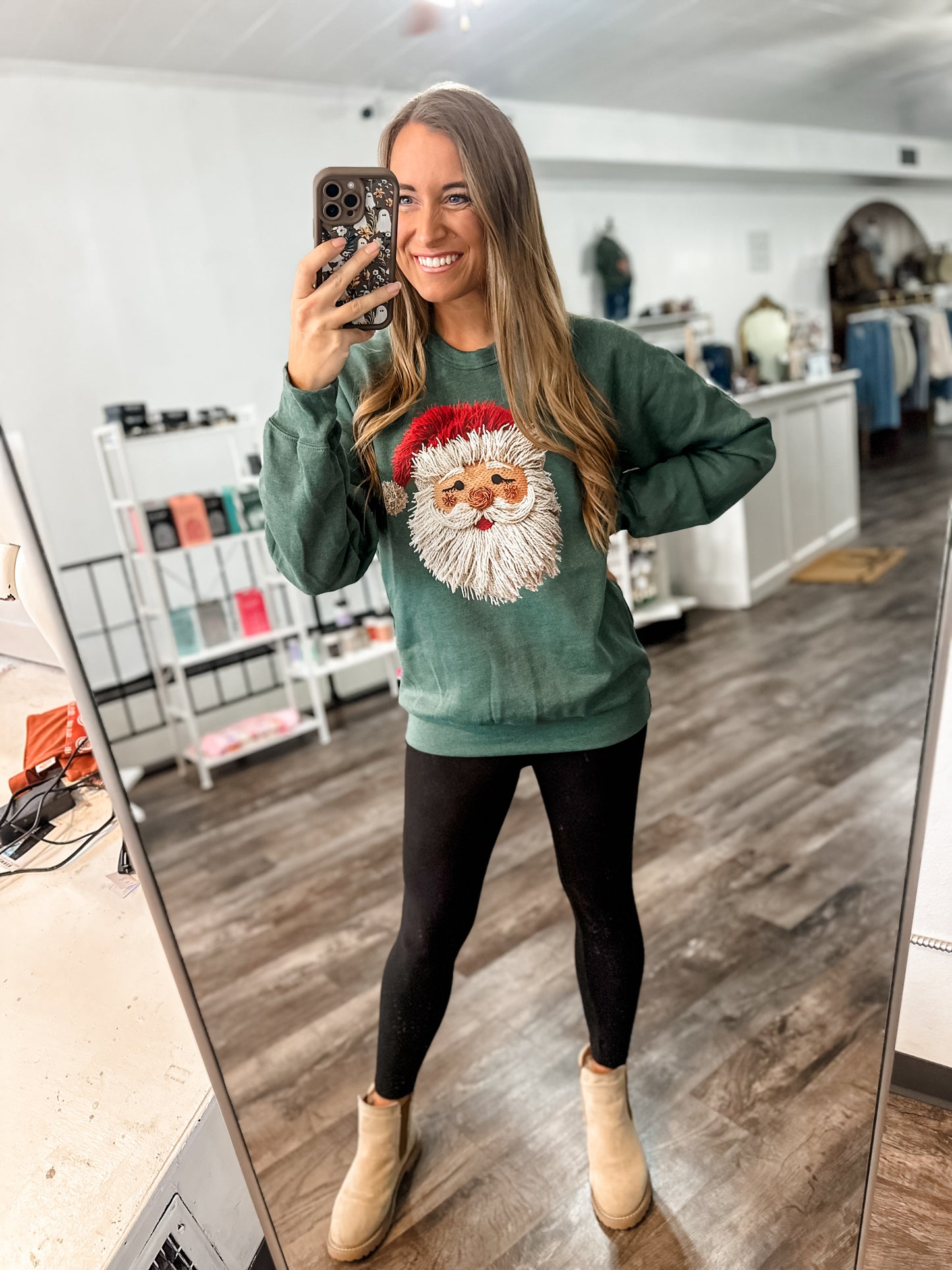Santa Faux Yarn Crewneck