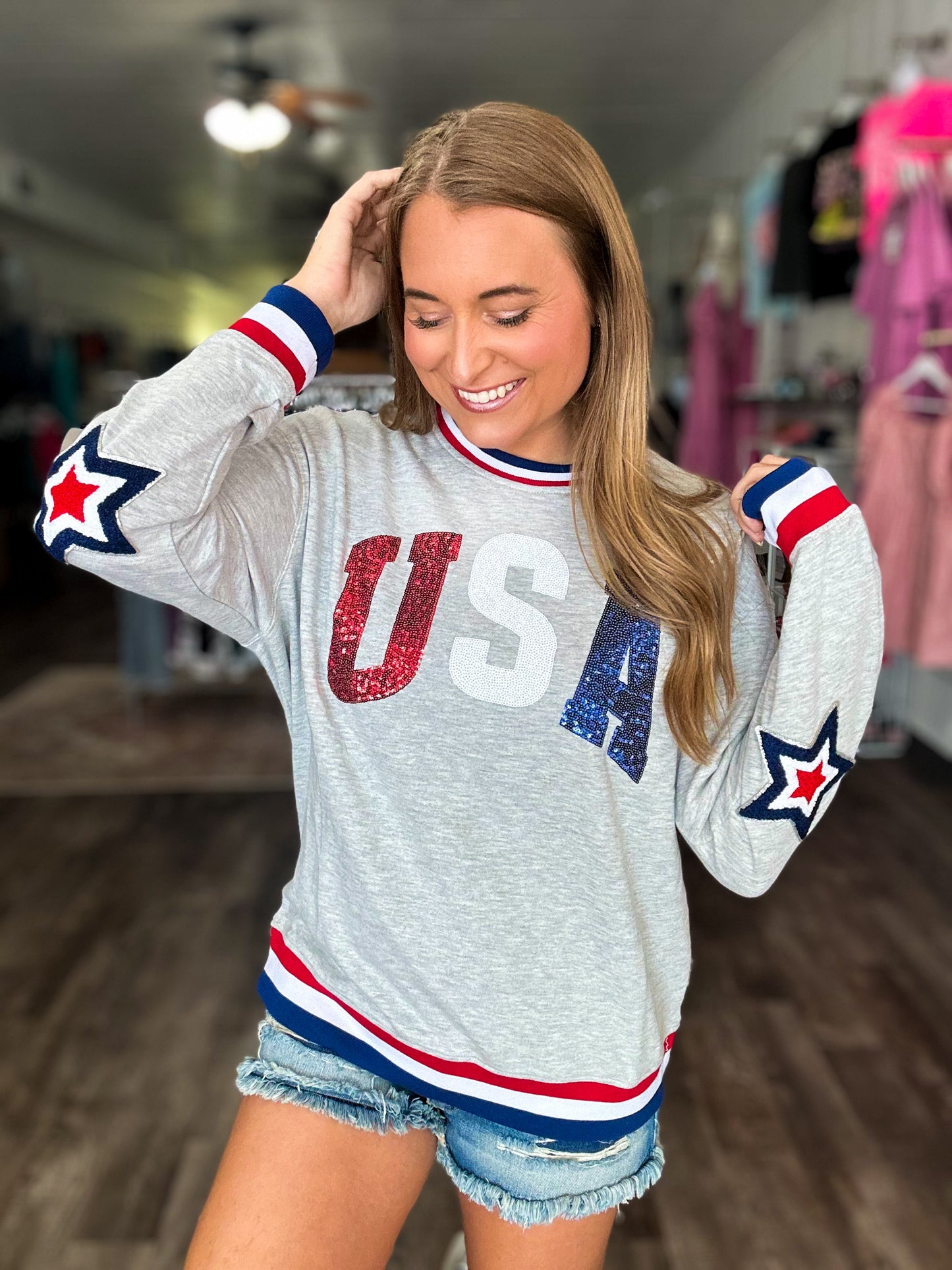 USA Sequins Pullover - Simply Southern