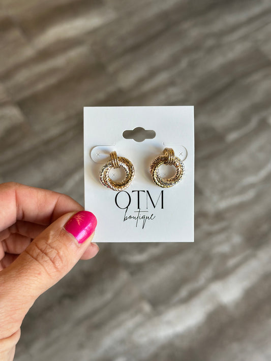 Mixed Metal Circle Earrings