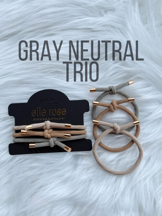 Hair Tie Trio - Grey Neutral