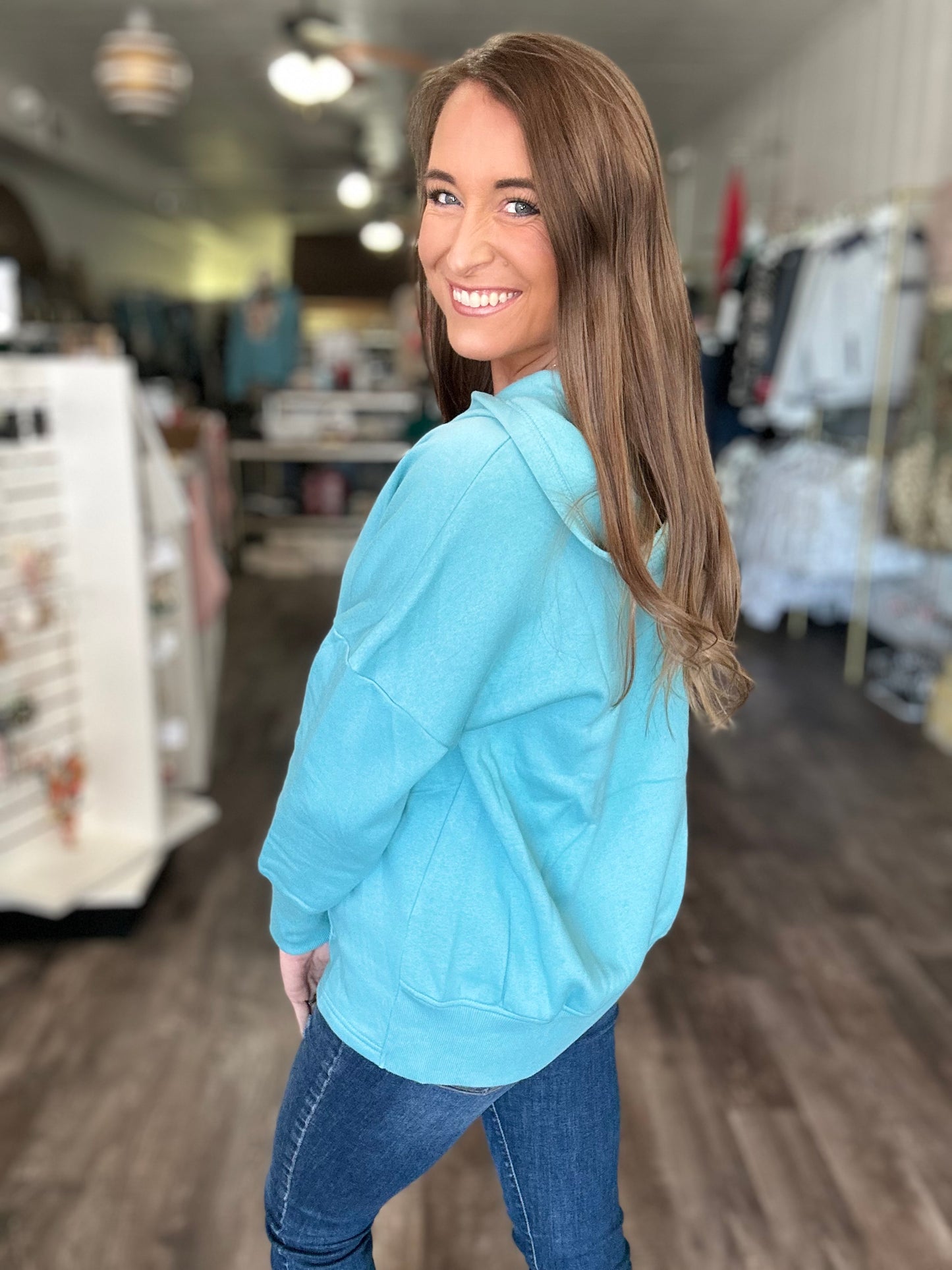 Sweet & Cozy Hooded Pullover (Teal)