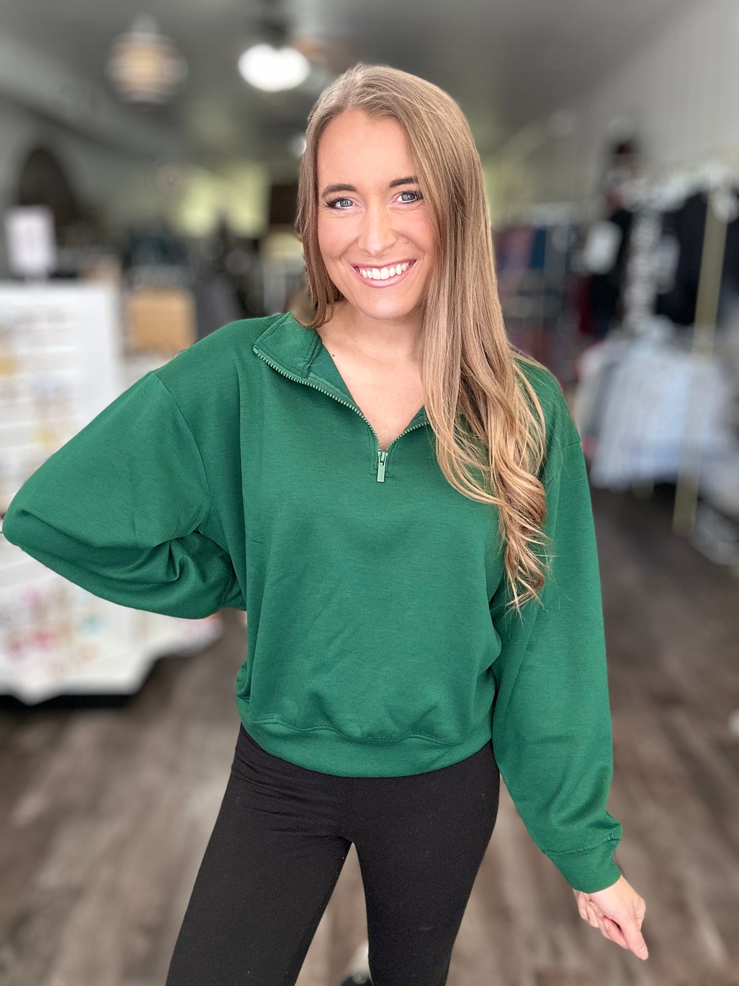 It’s Go Time Quarter Zip Pullover (Green)