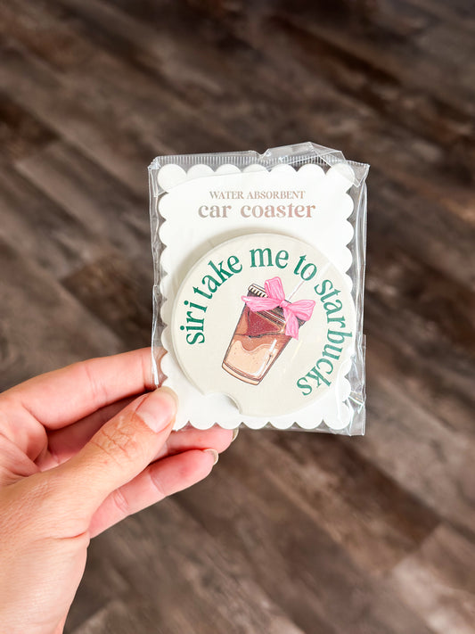Siri Take Me To Starbucks Stone Coaster